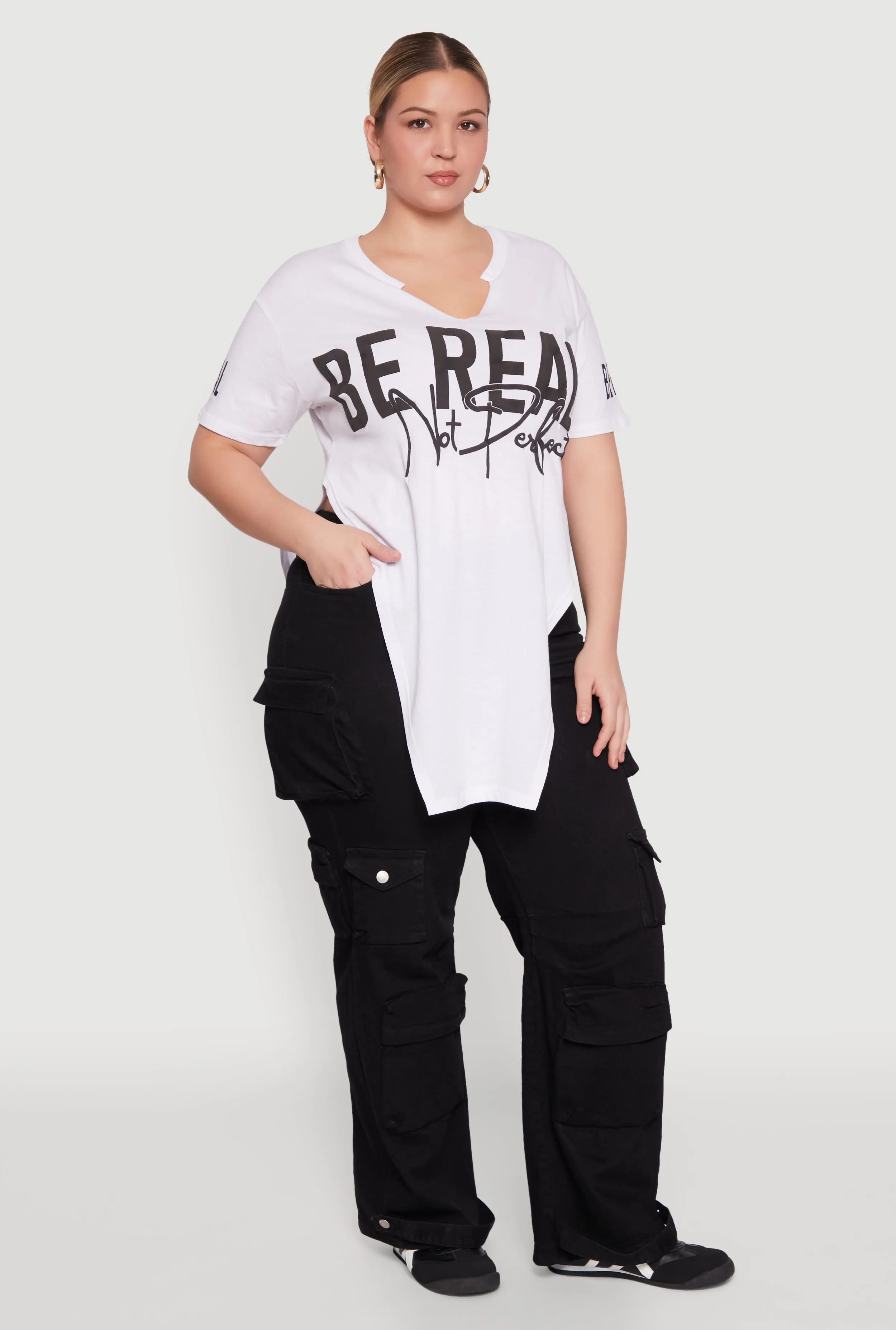 Plus Size Be Real Not Perfect Graphic T Shirt sold by Rainbow product image thumbnail 3