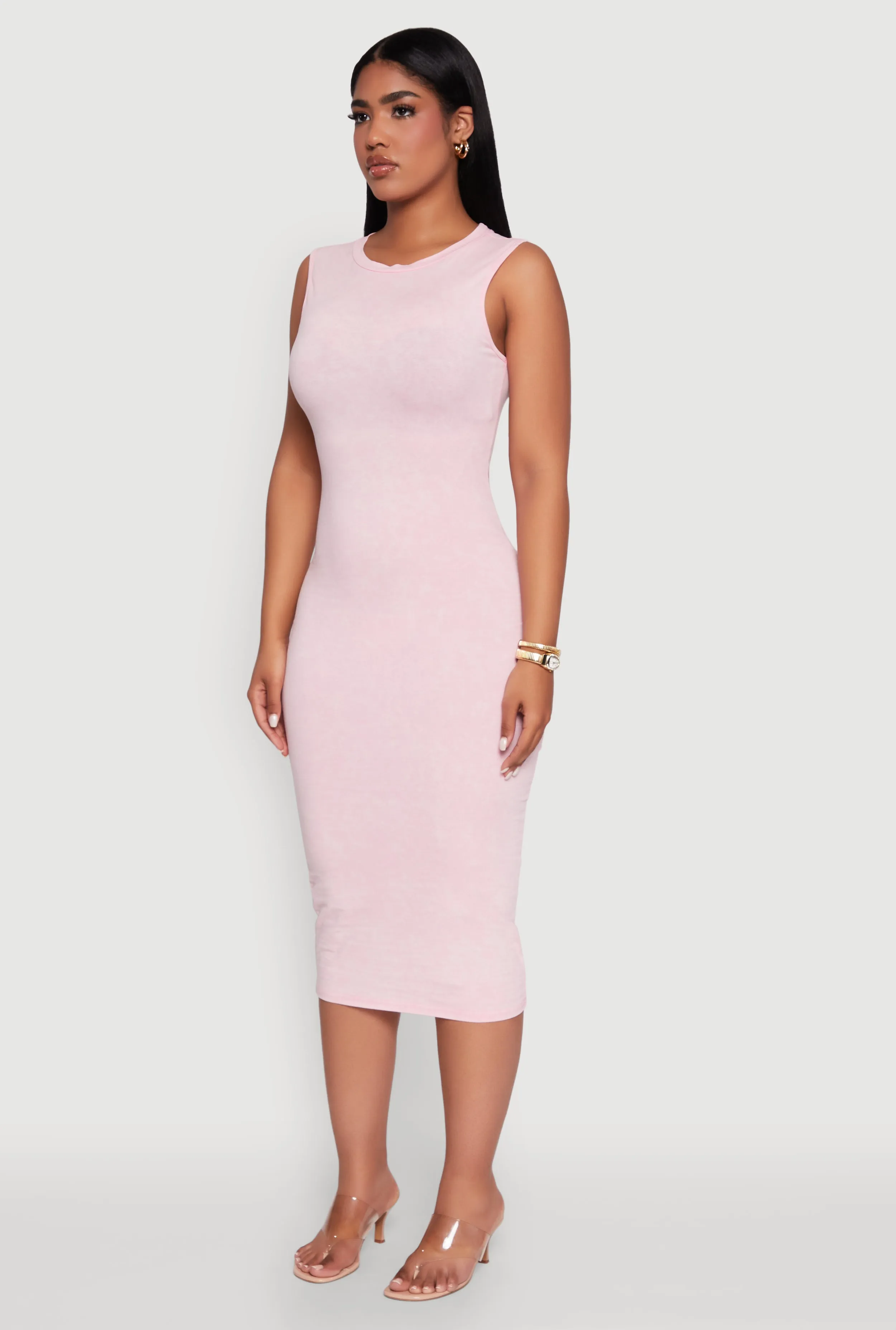 Daisy Mineral Wash Sleeveless Curve Hugging Tank Dress sold by Rainbow product image thumbnail 3