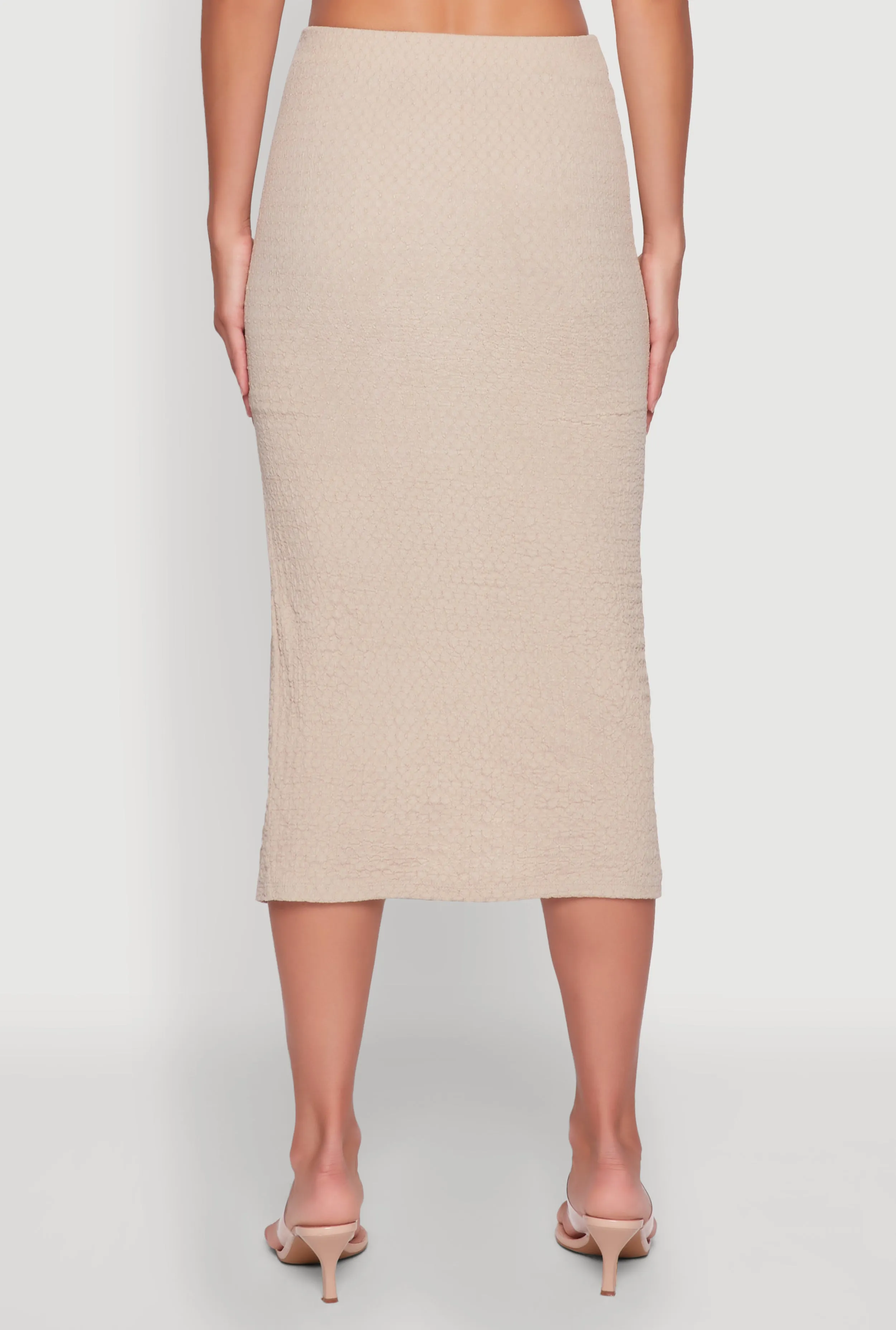 Iris Textured Knit Midi Skirt with Side Slit sold by Rainbow product image thumbnail 5