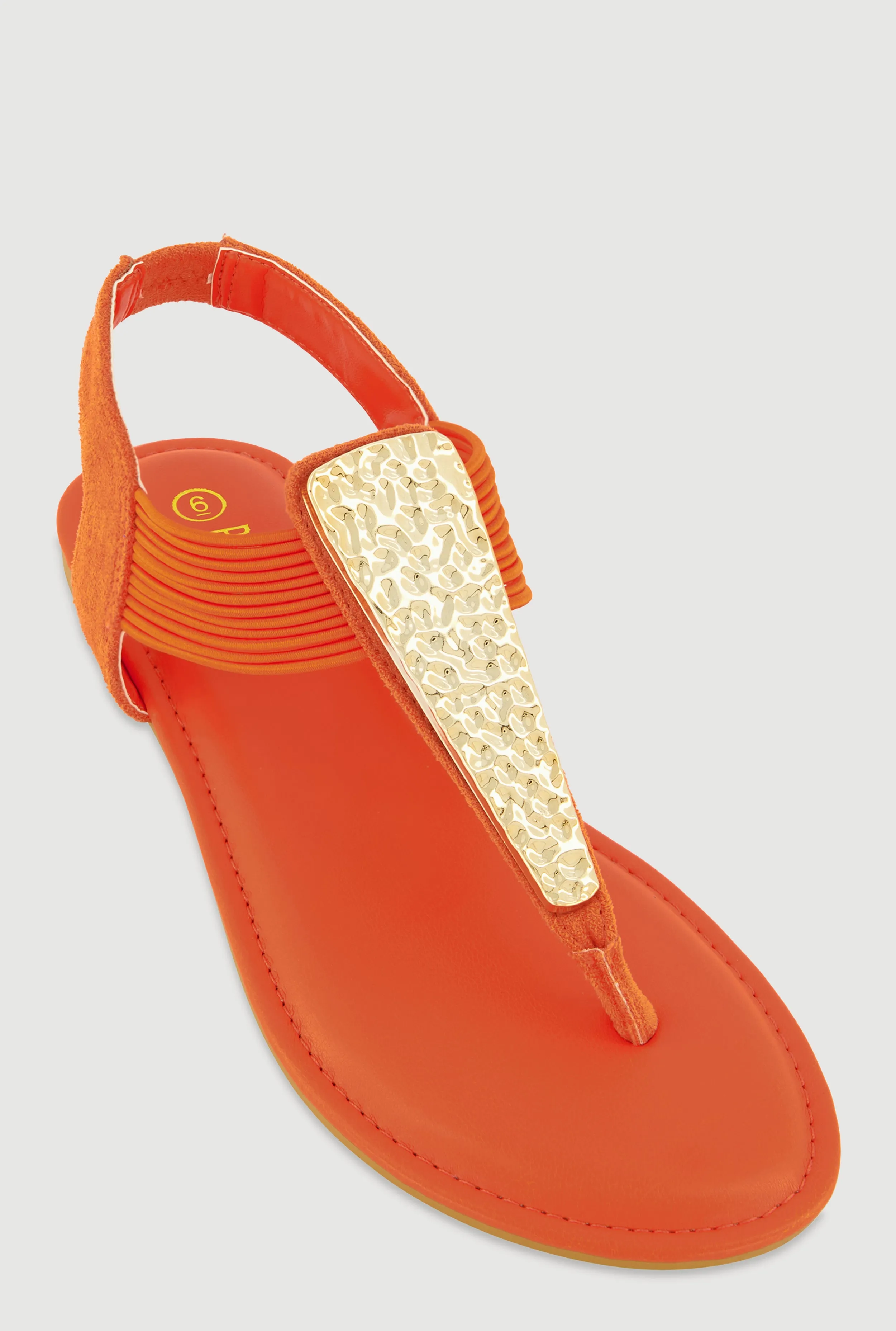 Textured Metallic Pendant Corded Thong Sandals sold by Rainbow