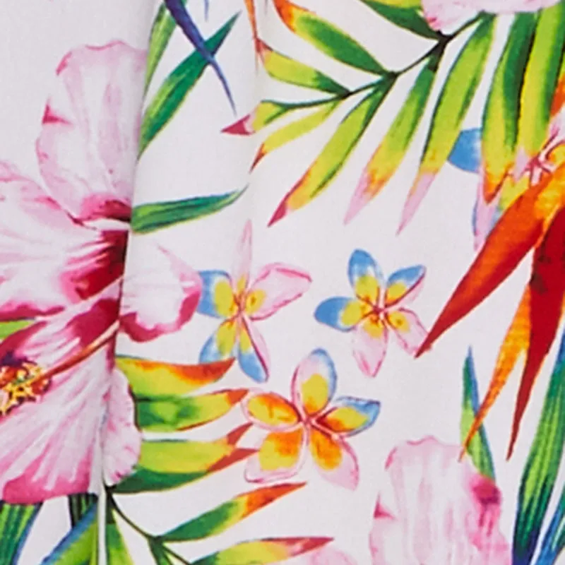 Tropical Floral Maxi Dress with V Neck and Smocked Details sold by Rainbow product image thumbnail 4