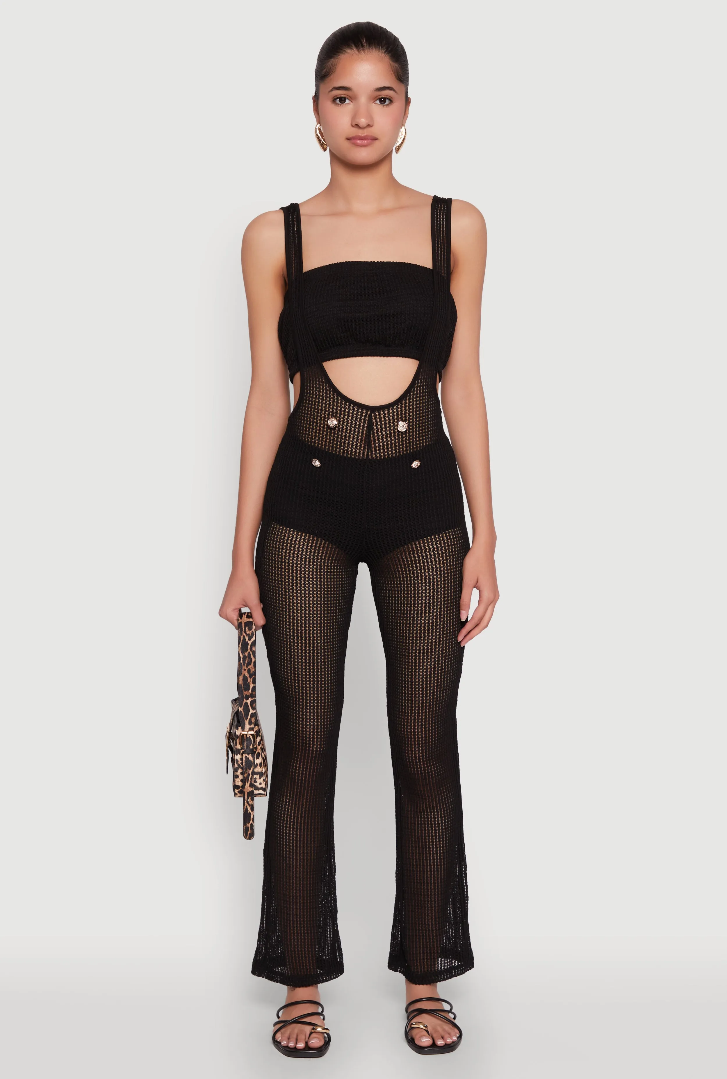 Knitted Sheer Strapless Cropped Bandeau Top sold by Rainbow product image thumbnail 2