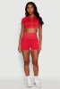 Daisy Seamless Double Zip Front Crop Top sold by Rainbow