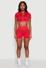 Daisy Seamless Double Zip Front Crop Top sold by Rainbow