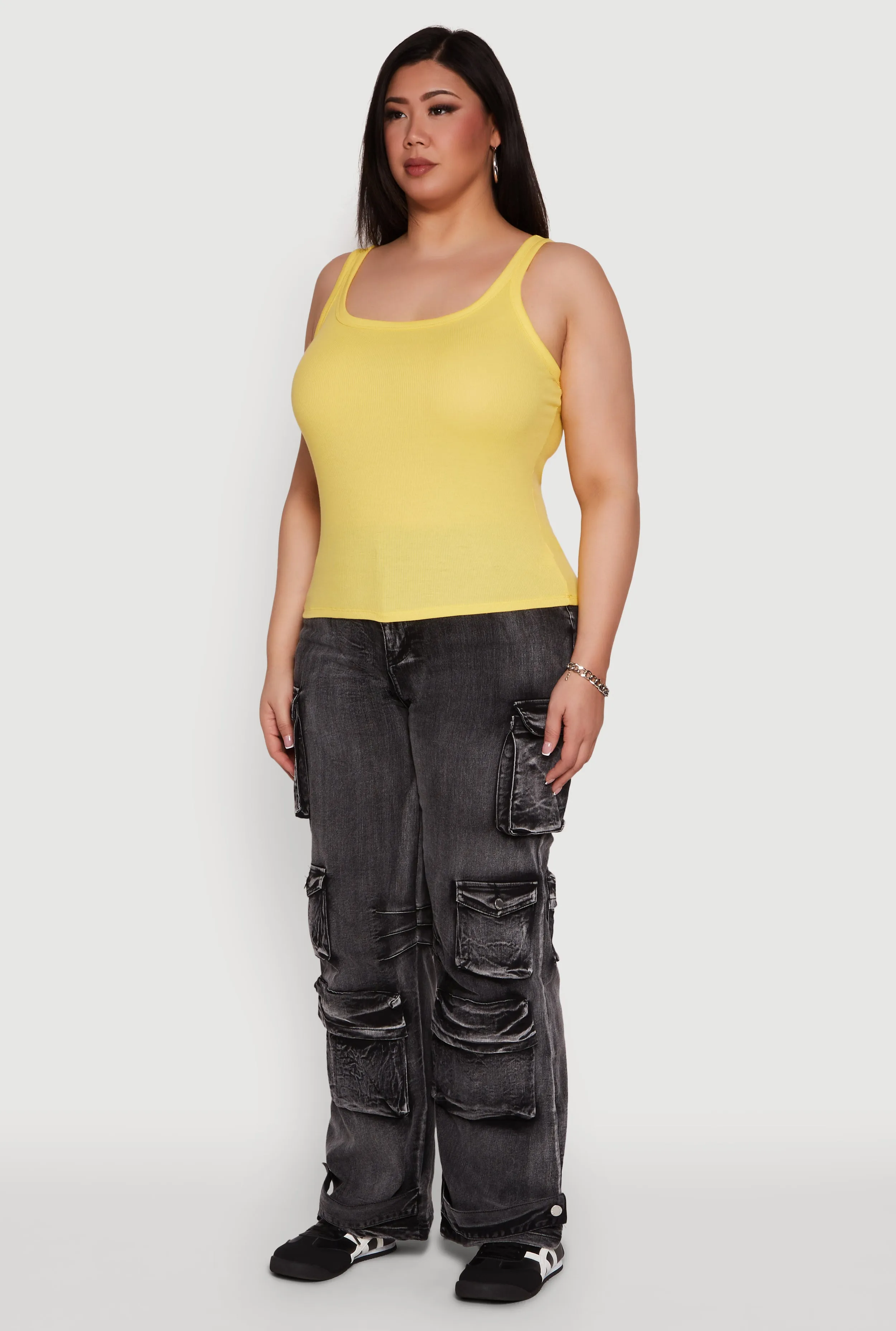 Plus Size Rib Knit Basic Tank Top sold by Rainbow product image thumbnail 5