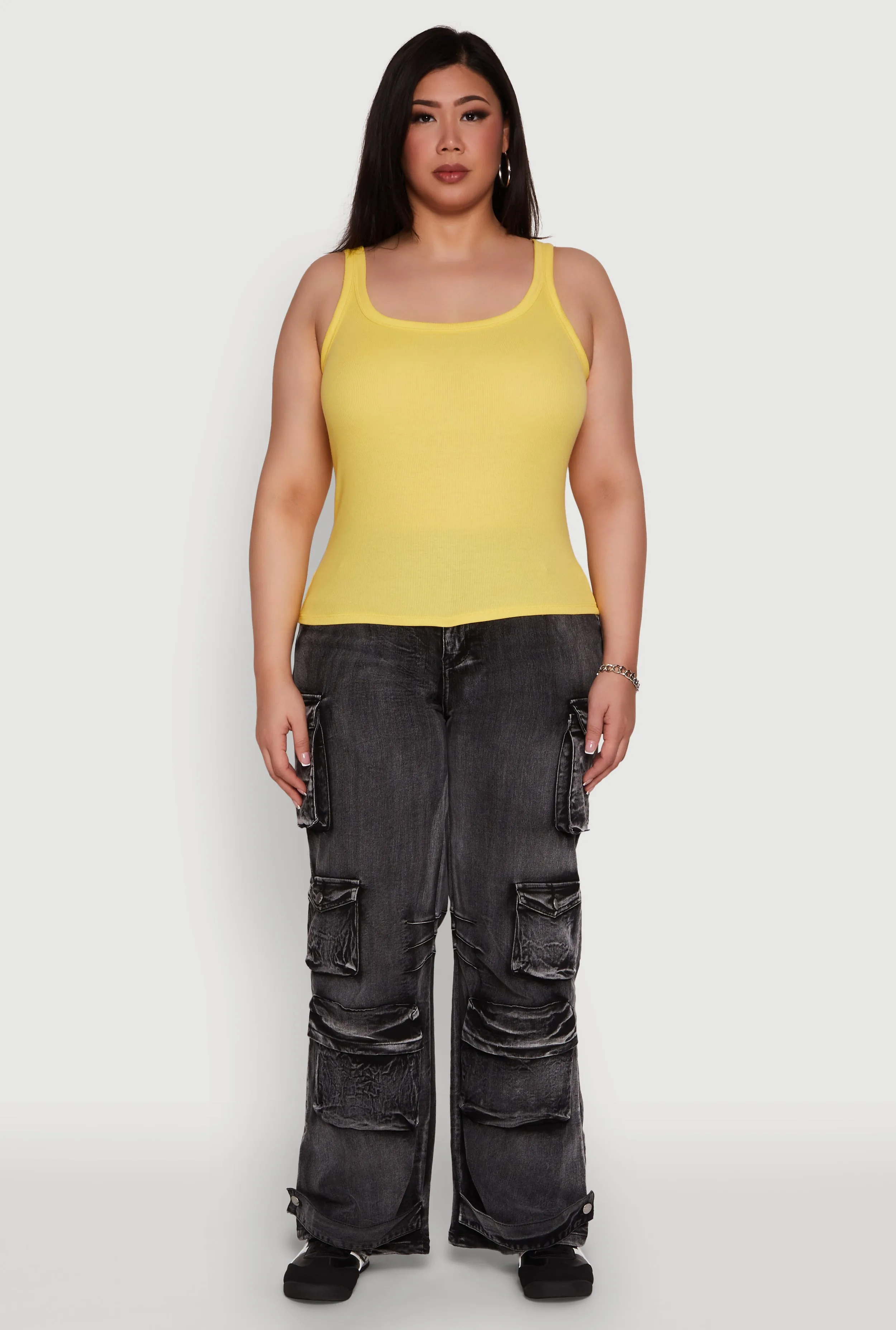 Plus Size Rib Knit Basic Tank Top sold by Rainbow product image thumbnail 3