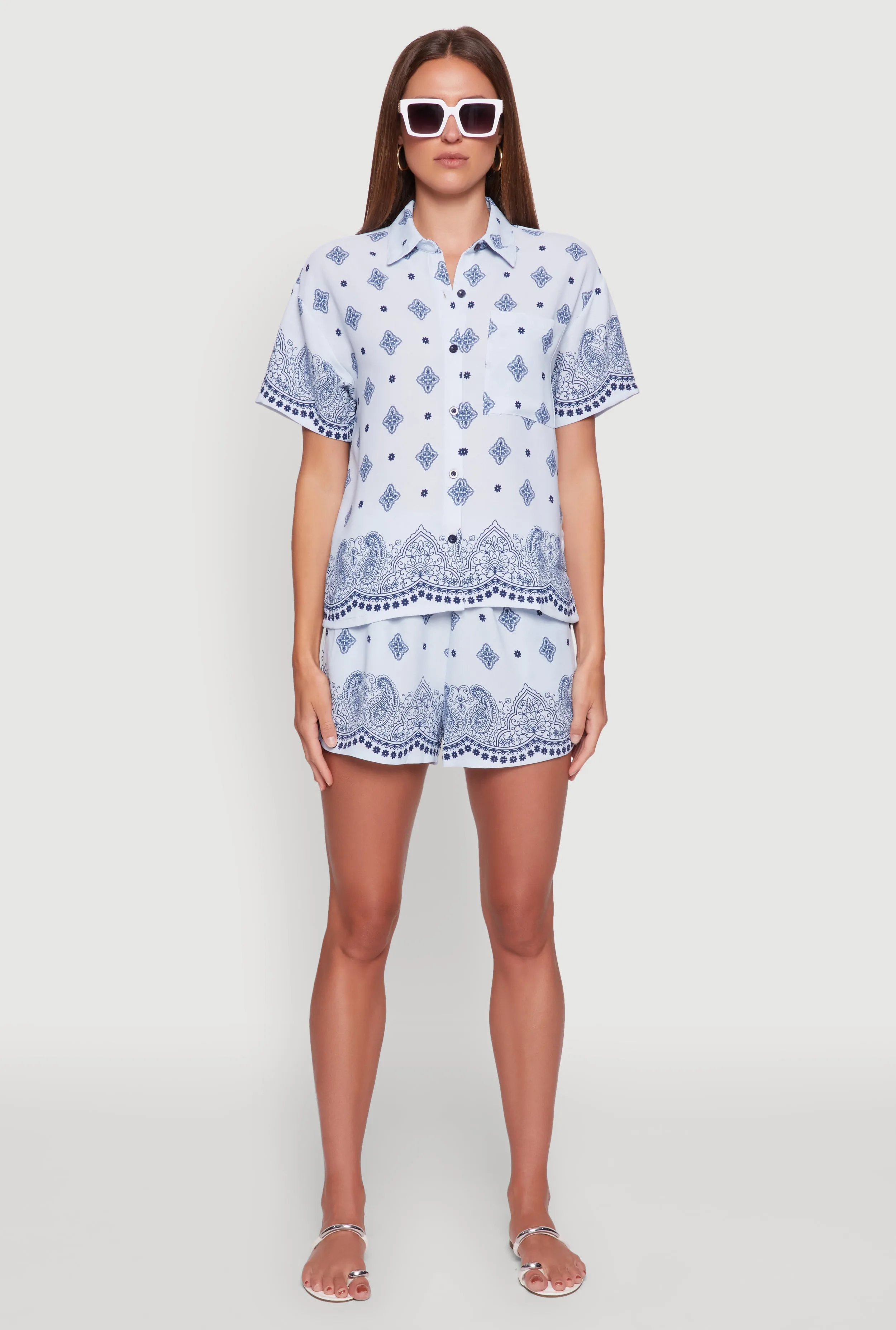 Crepe Knit Bandana Print Shirt sold by Rainbow product image thumbnail 3