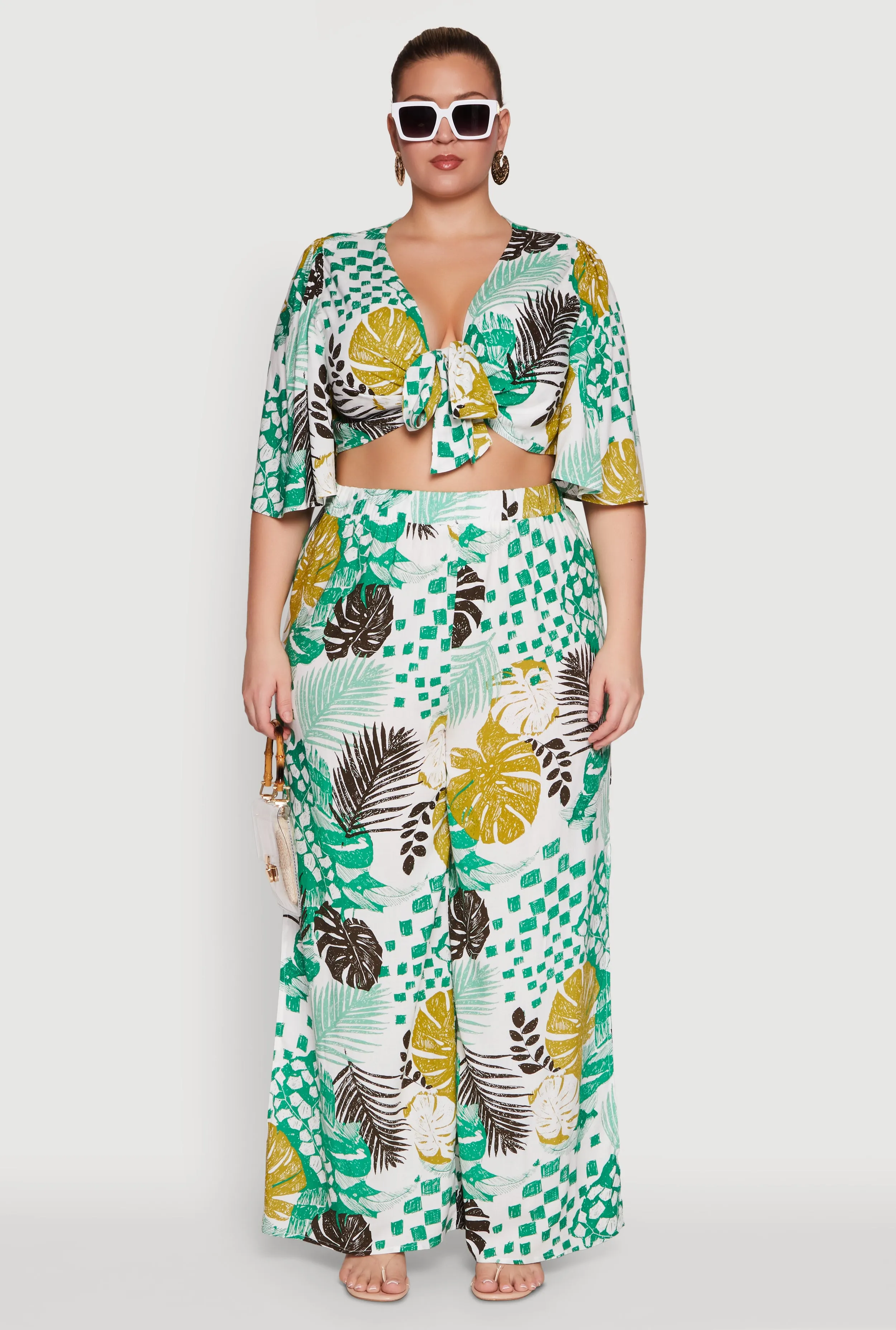 Plus Size Stylish High Waisted Wide Leg Palazzo Pants sold by Rainbow product image thumbnail 2