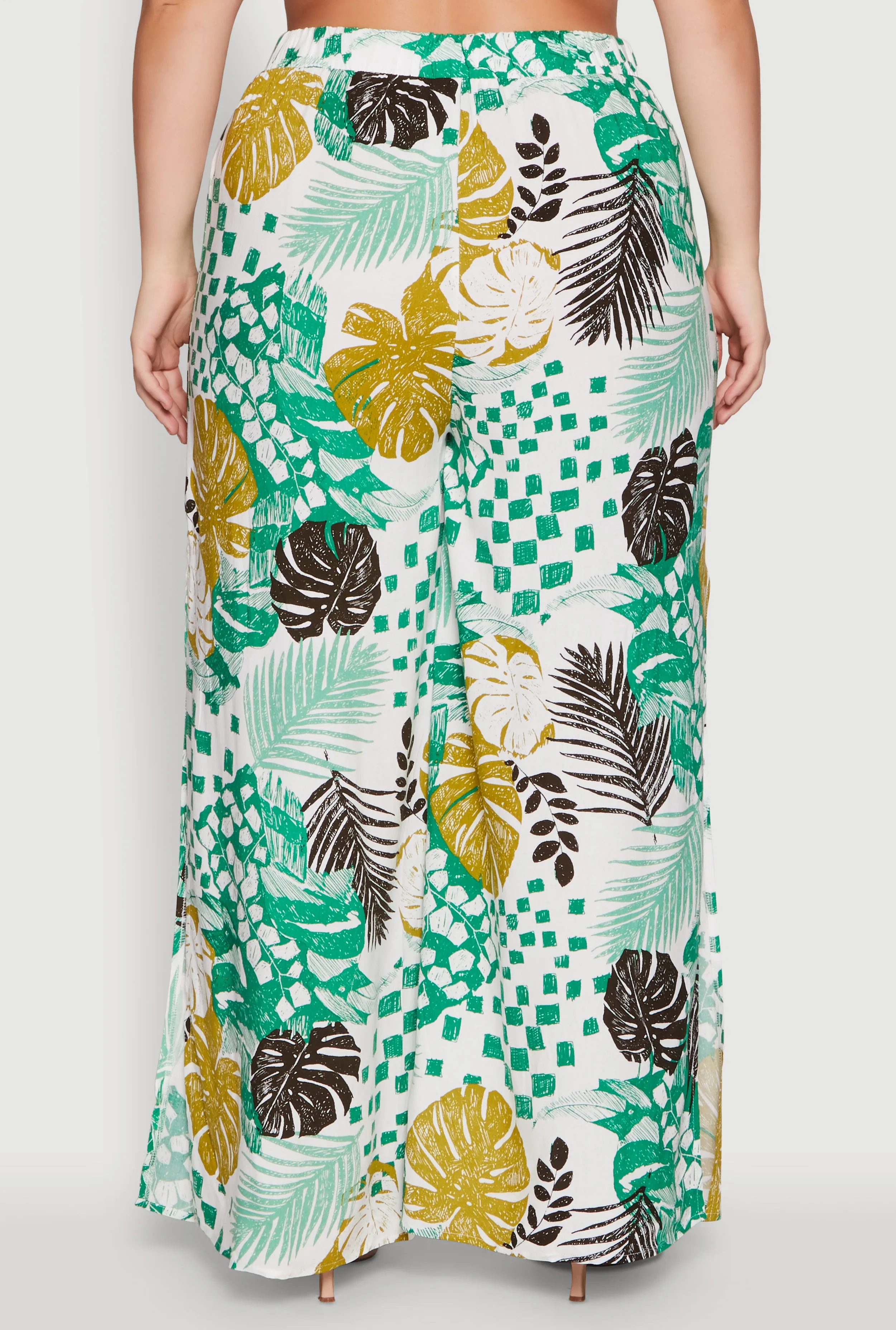 Plus Size Stylish High Waisted Wide Leg Palazzo Pants sold by Rainbow product image thumbnail 5