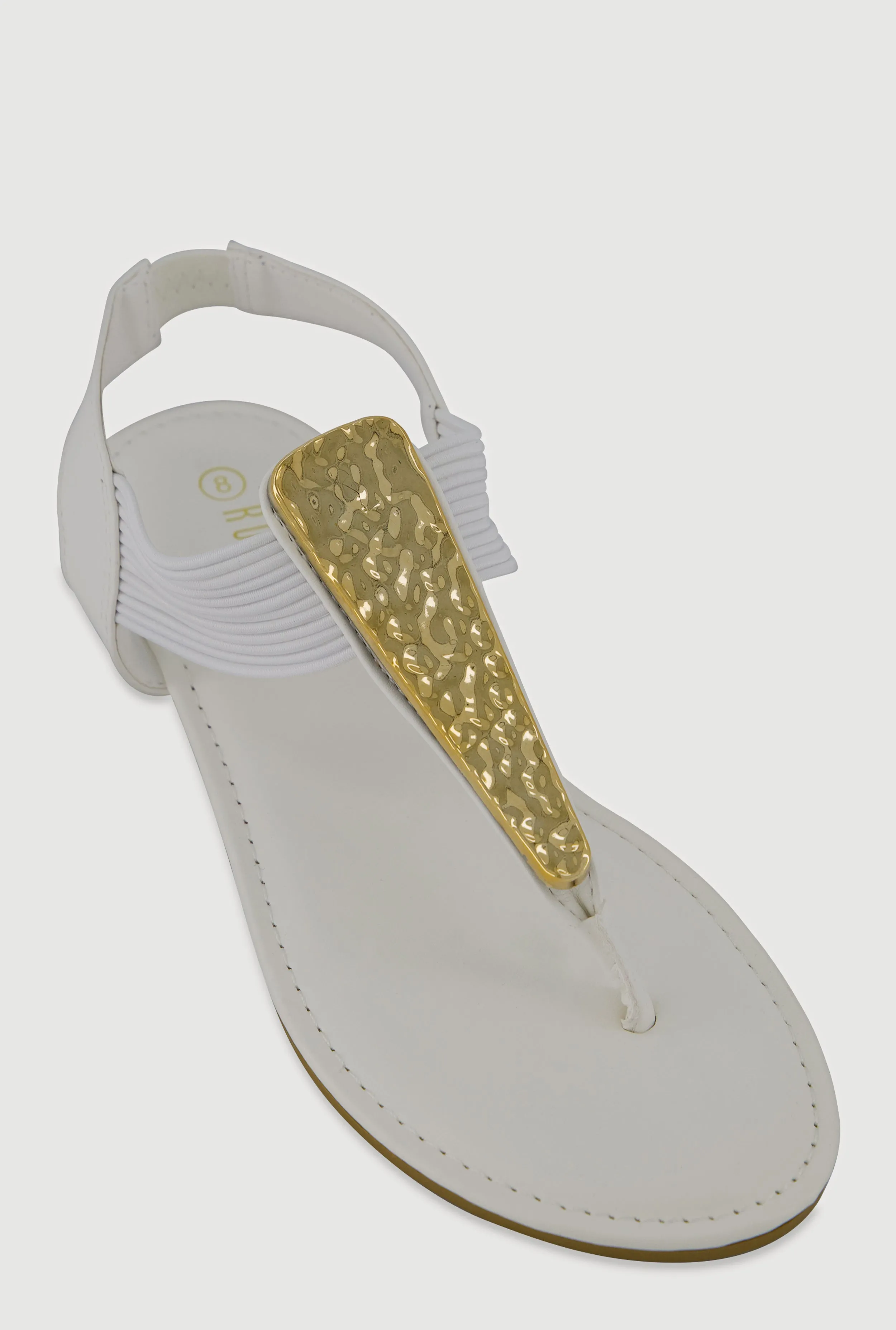 Textured Metallic Pendant Corded Thong Sandals sold by Rainbow