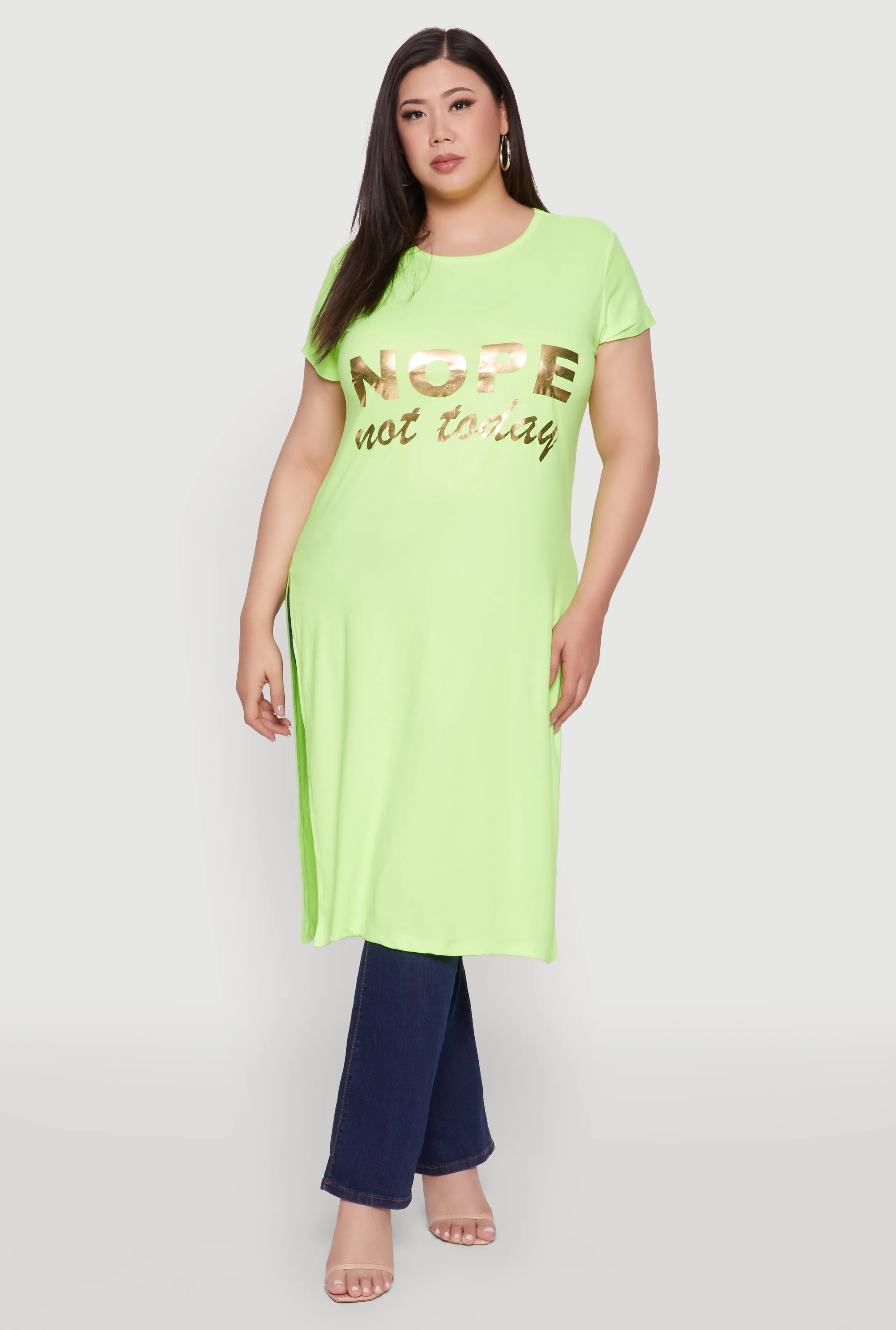 Plus Size Nope Not Today Maxi Top sold by Rainbow
