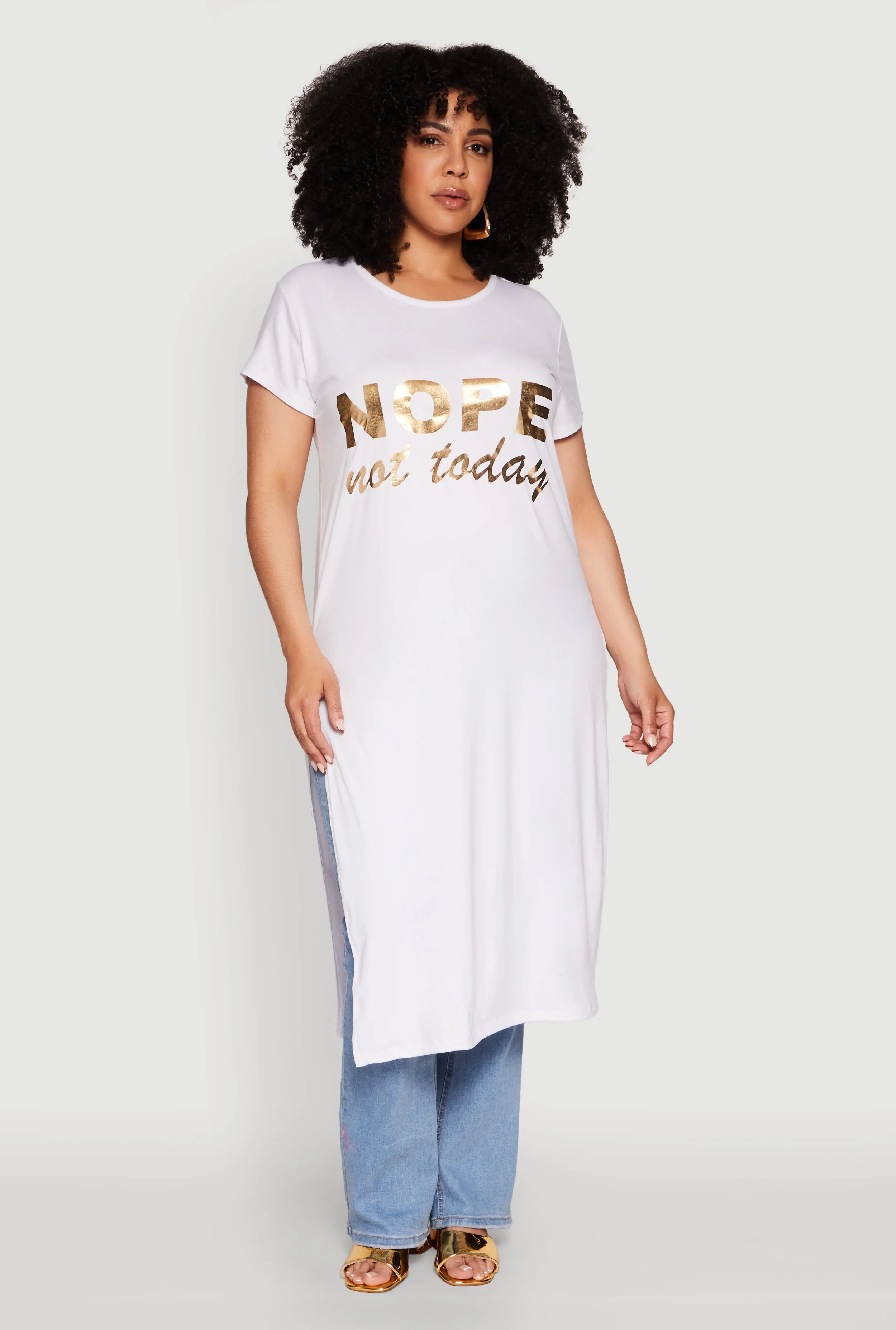 Plus Size Nope Not Today Maxi Top sold by Rainbow