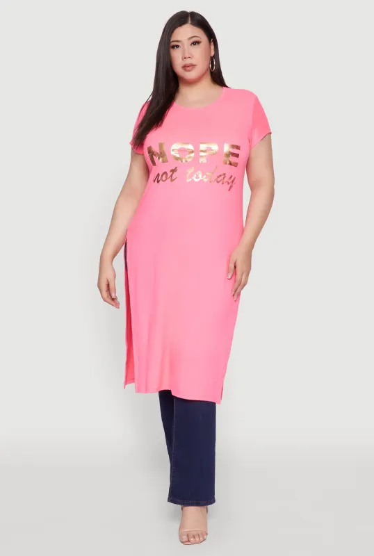 Plus Size Nope Not Today Maxi Top sold by Rainbow