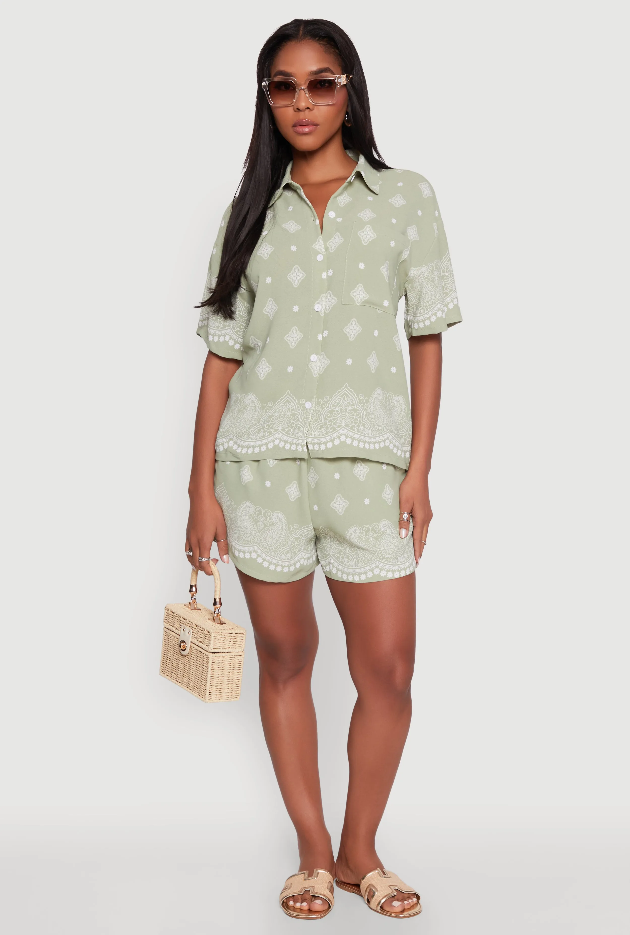 Crepe Knit Bandana Print Shirt sold by Rainbow product image thumbnail 2