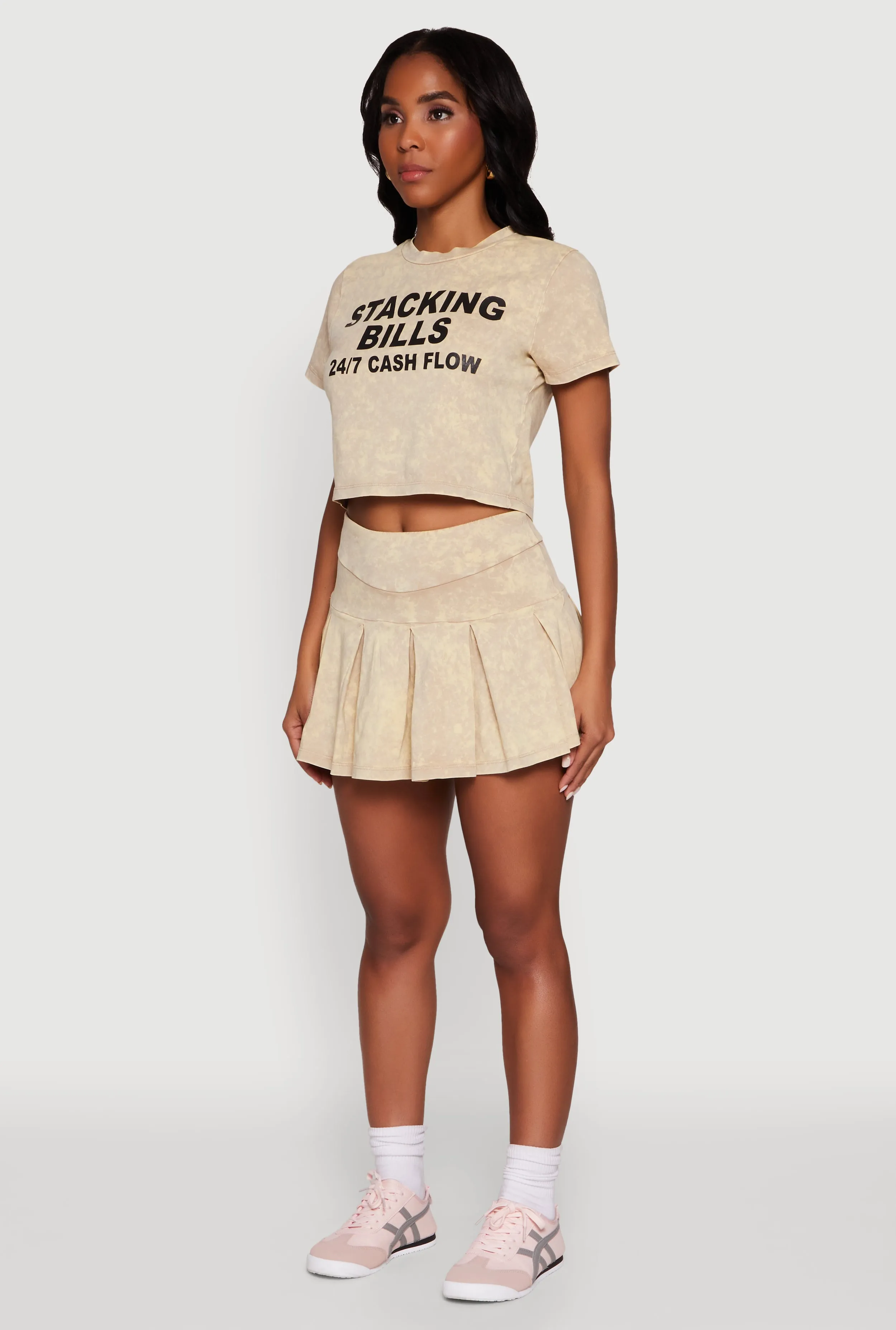 Trendy Mineral Wash Stacking Bills Graphic Crop Top sold by Rainbow product image thumbnail 5