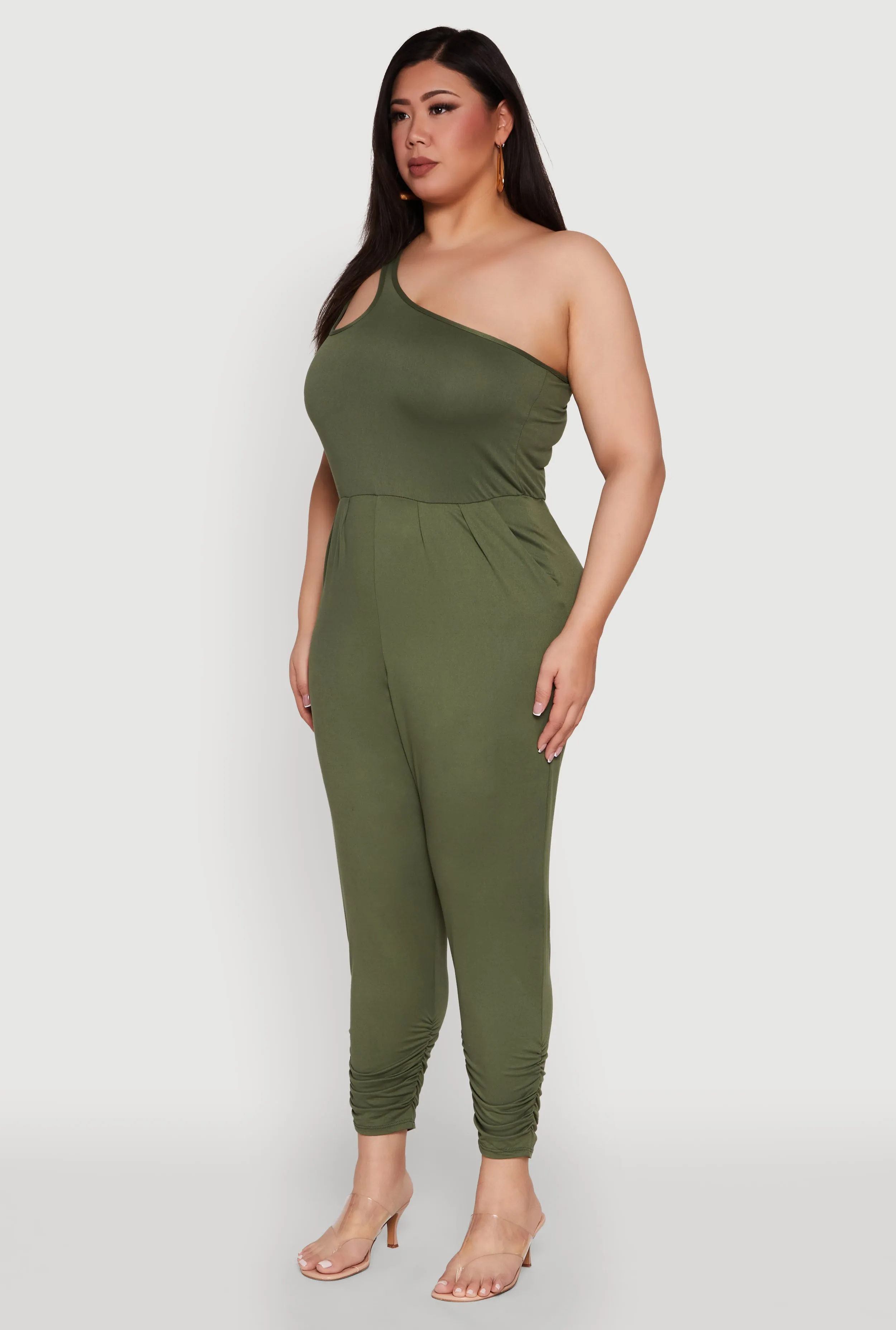 Plus Size Keyhole One Shoulder Jumpsuit sold by Rainbow product image thumbnail 3
