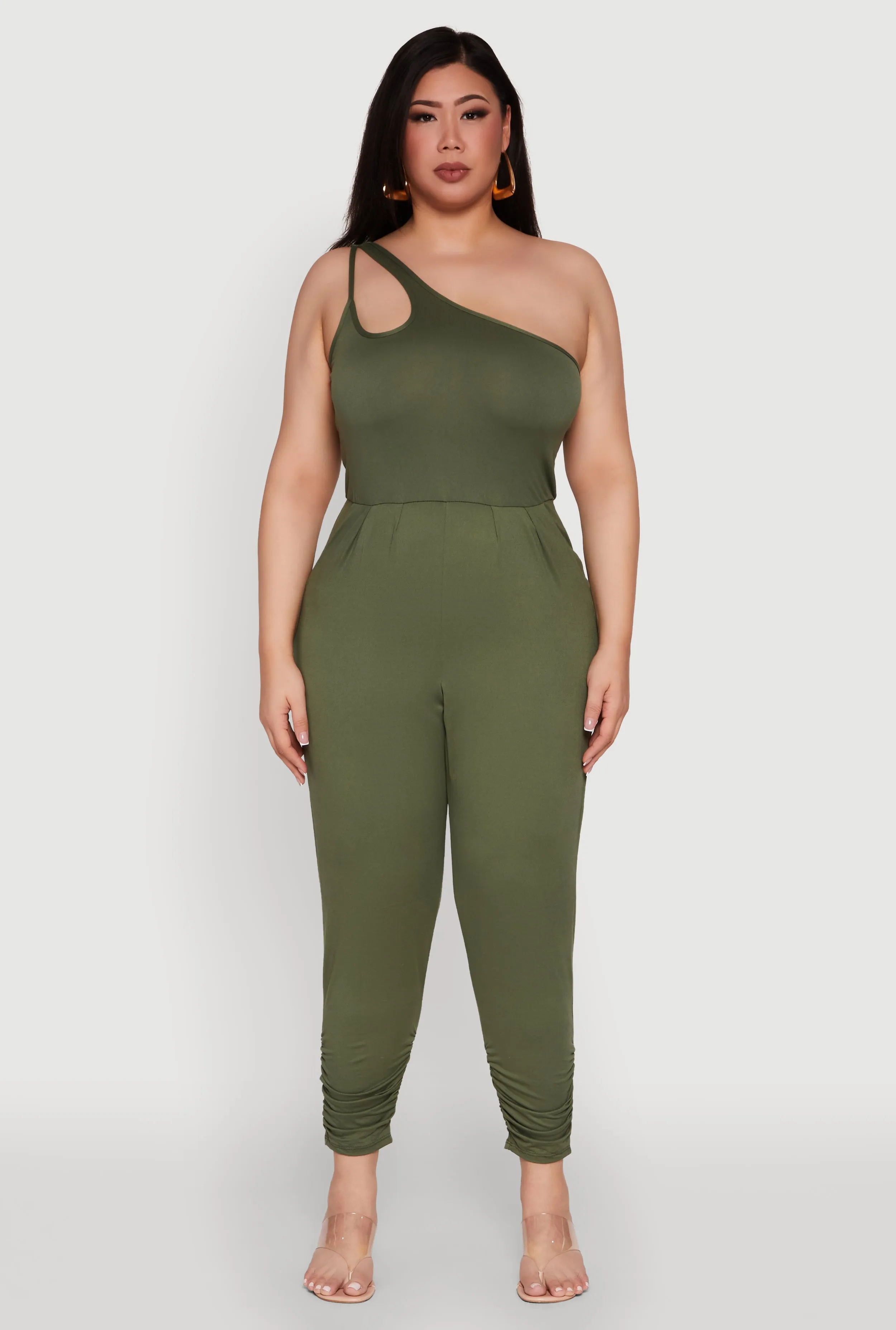 Plus Size Keyhole One Shoulder Jumpsuit sold by Rainbow product image thumbnail 2