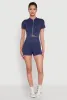 Daisy Seamless Double Zip Front Crop Top sold by Rainbow