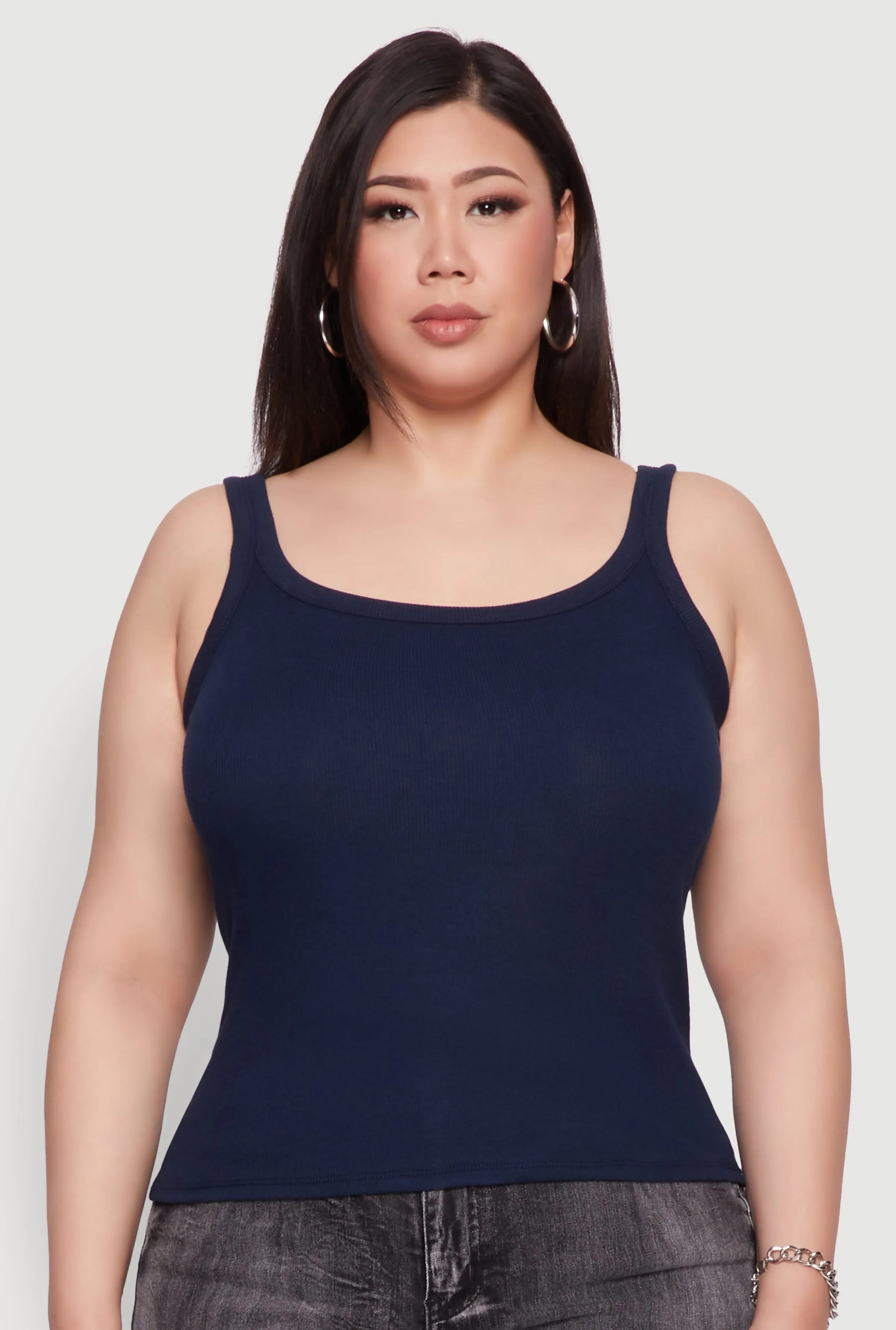 Plus Size Rib Knit Basic Tank Top sold by Rainbow product image thumbnail 2