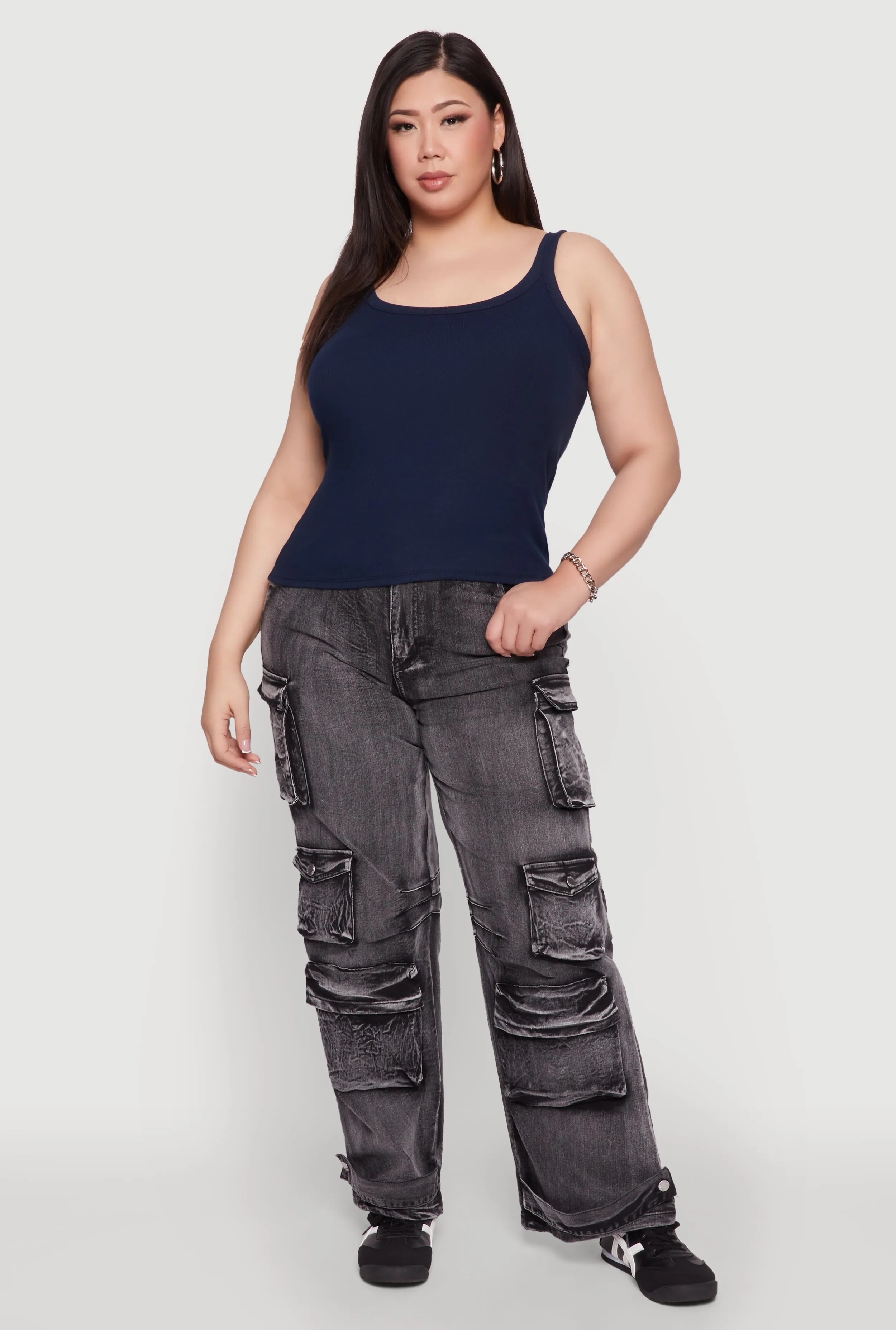 Plus Size Rib Knit Basic Tank Top sold by Rainbow product image thumbnail 3