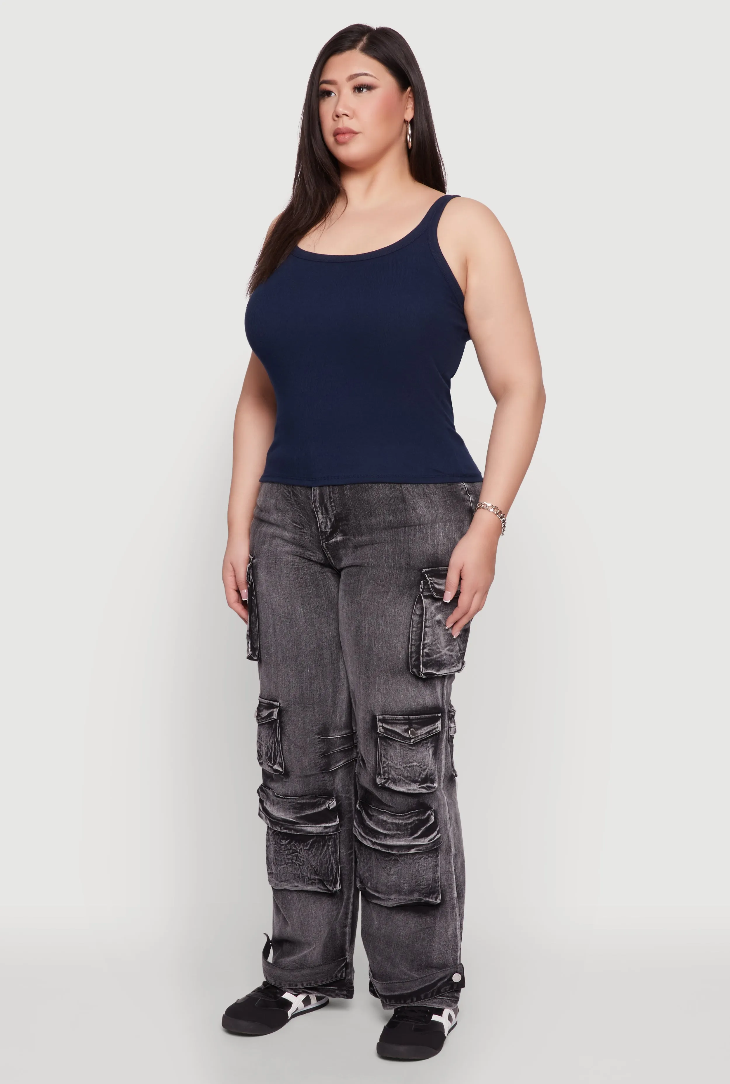 Plus Size Rib Knit Basic Tank Top sold by Rainbow product image thumbnail 5