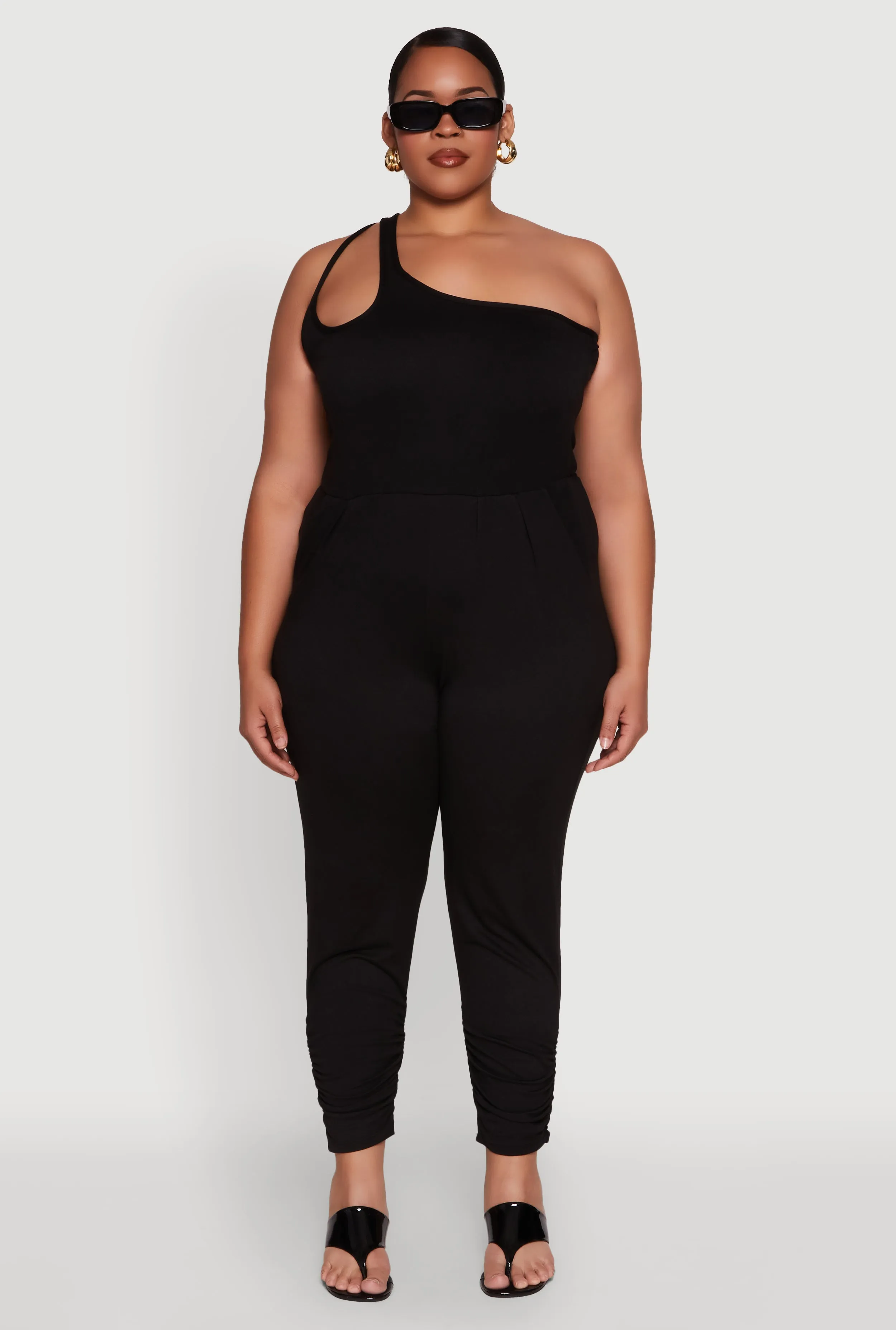 Plus Size Keyhole One Shoulder Jumpsuit sold by Rainbow product image thumbnail 2