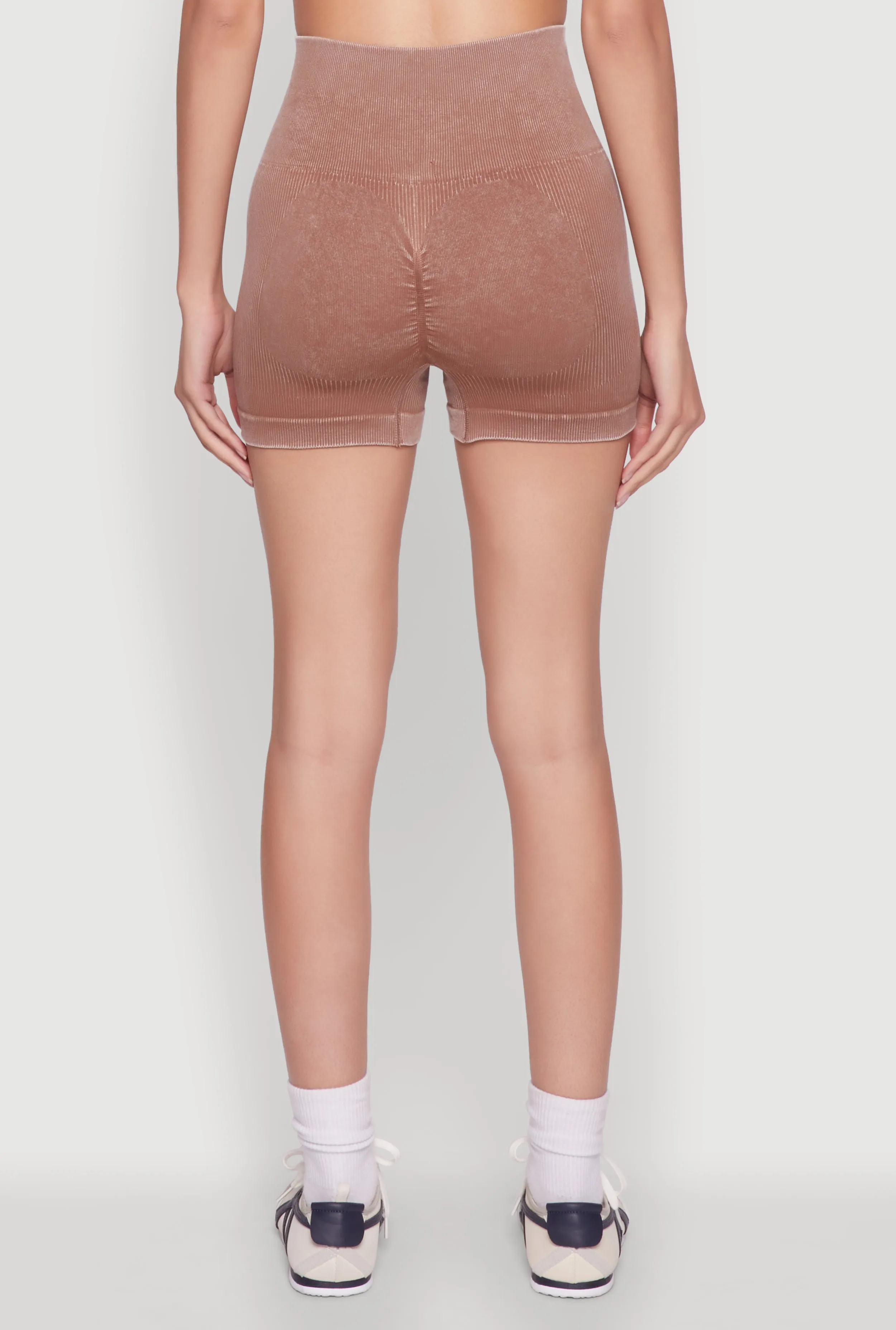 High Waisted Mineral Wash Seamless Bike Shorts sold by Rainbow product image thumbnail 5