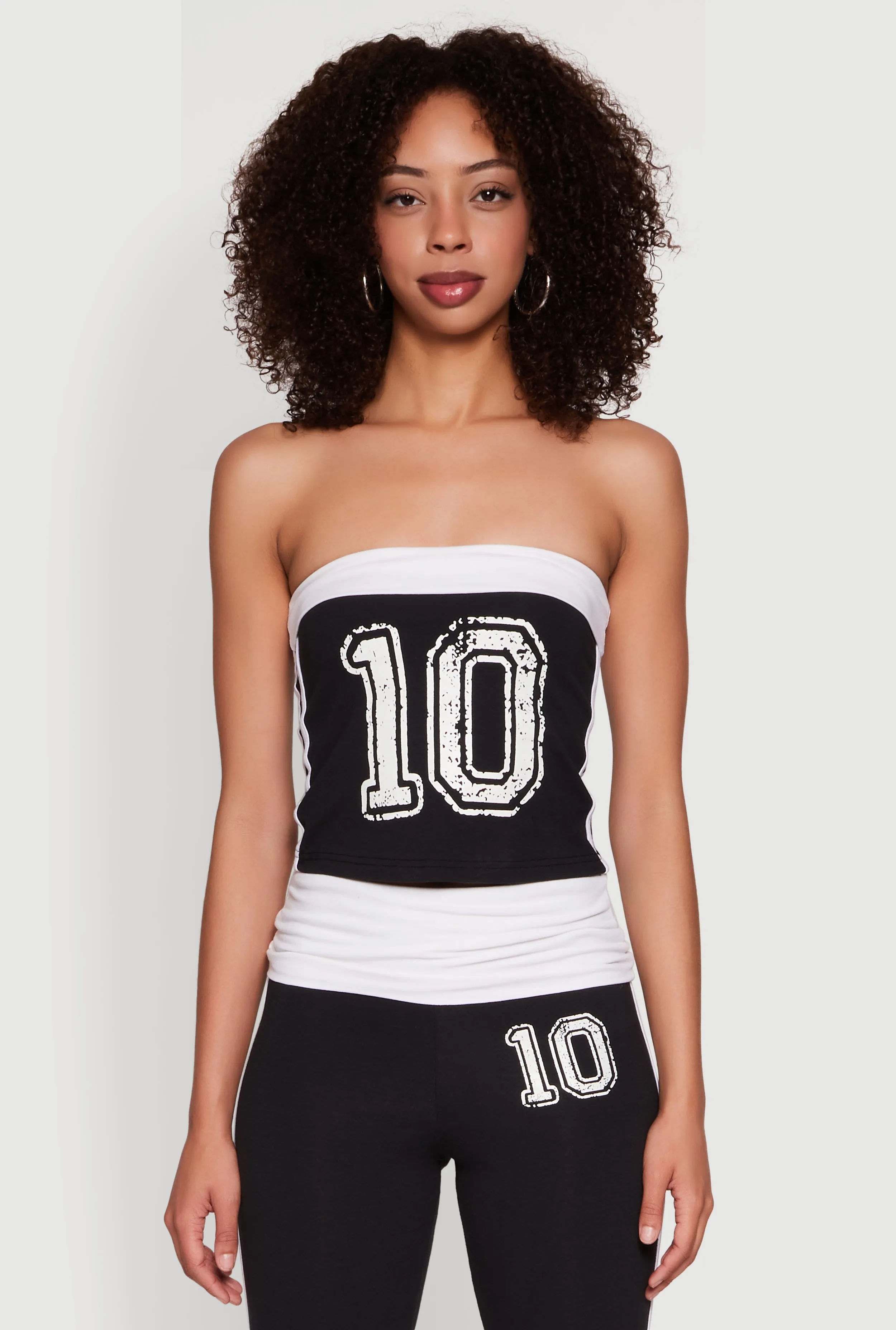 Varsity Stripe Graphic Print Tube Top sold by Rainbow