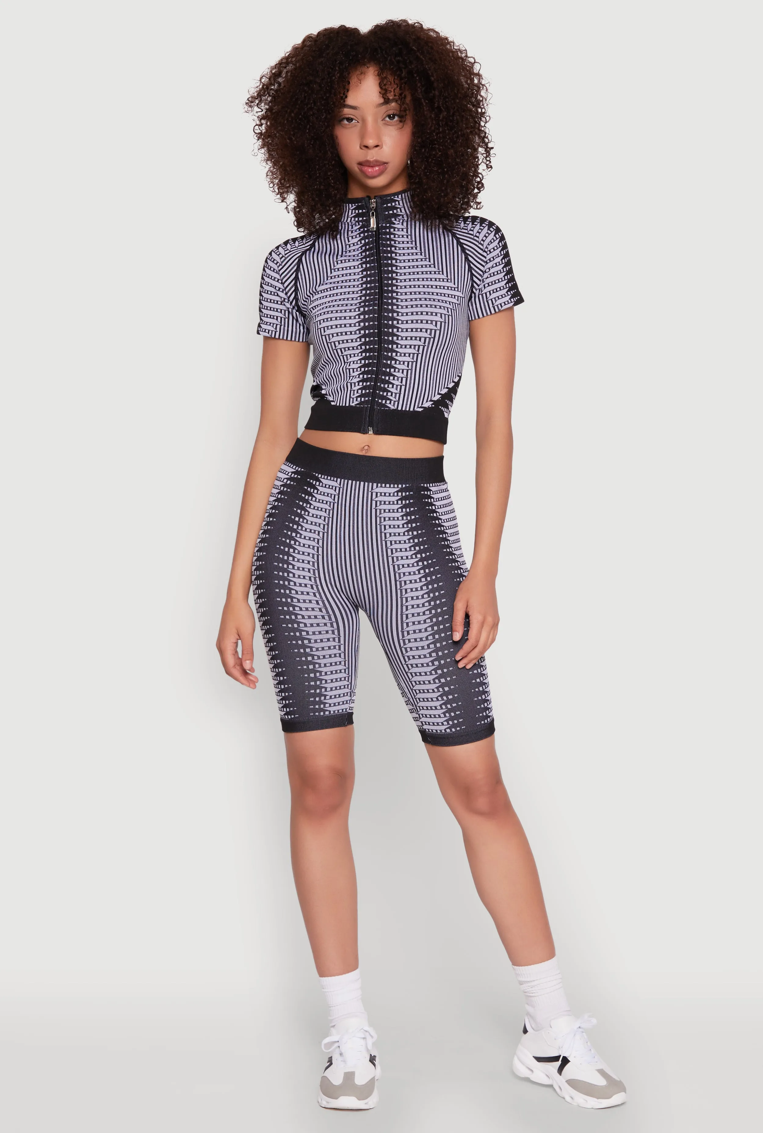 Seamless Geometric Patterned Biker Shorts sold by Rainbow product image thumbnail 2