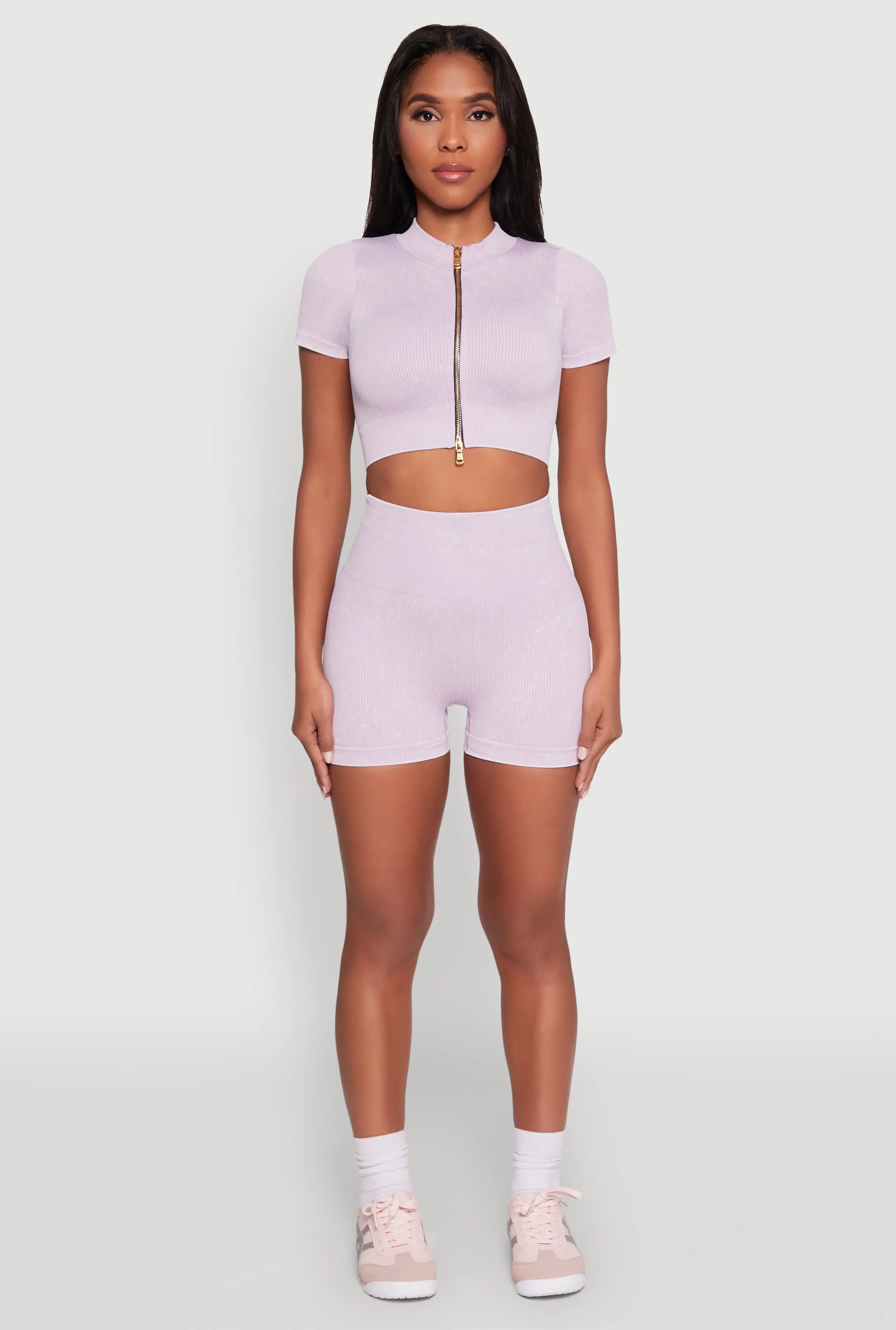 High Waisted Mineral Wash Seamless Bike Shorts sold by Rainbow product image thumbnail 2