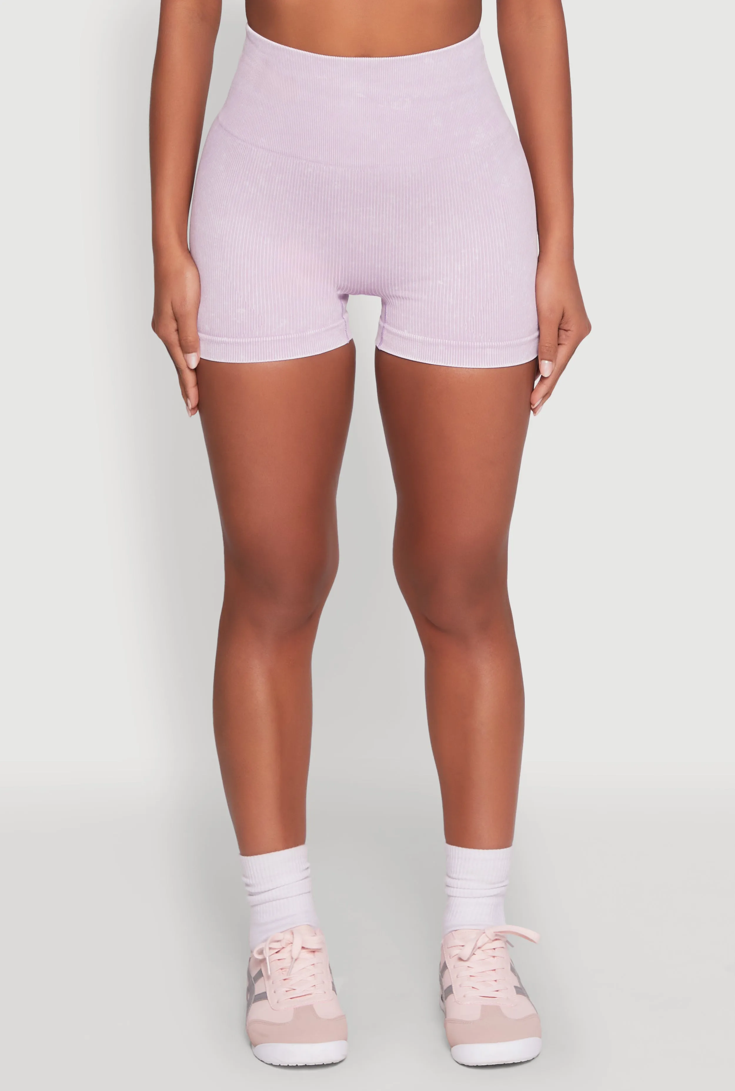 High Waisted Mineral Wash Seamless Bike Shorts sold by Rainbow product image thumbnail 3