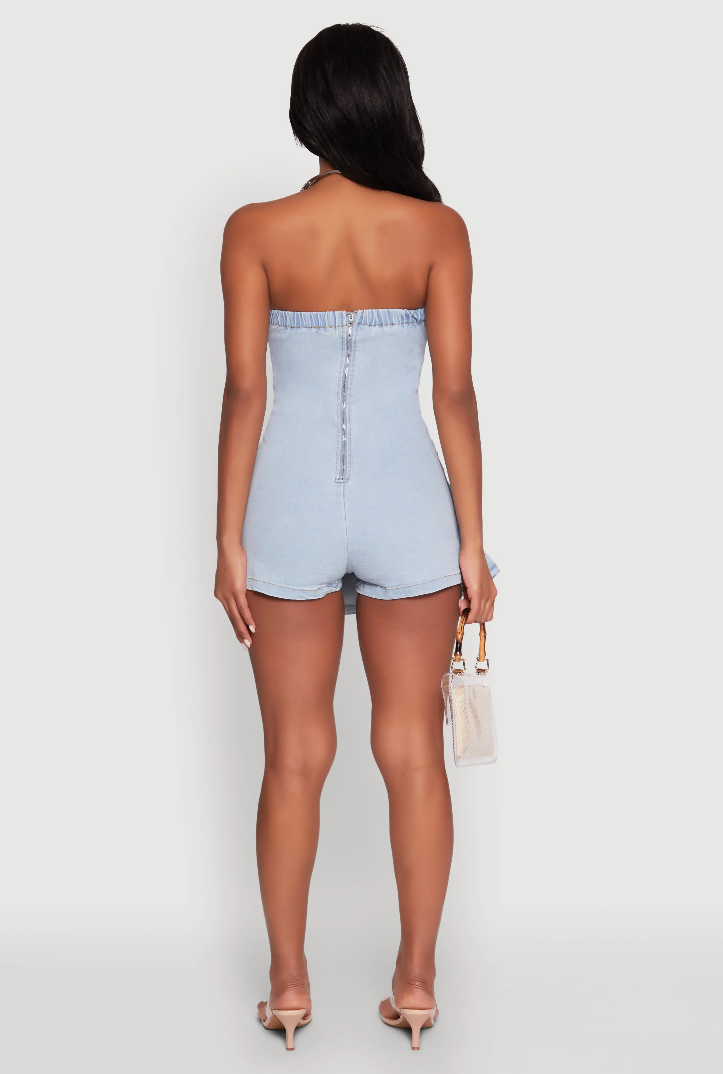 Daisy Denim Strapless Pleated Romper with Zip Back sold by Rainbow product image thumbnail 5