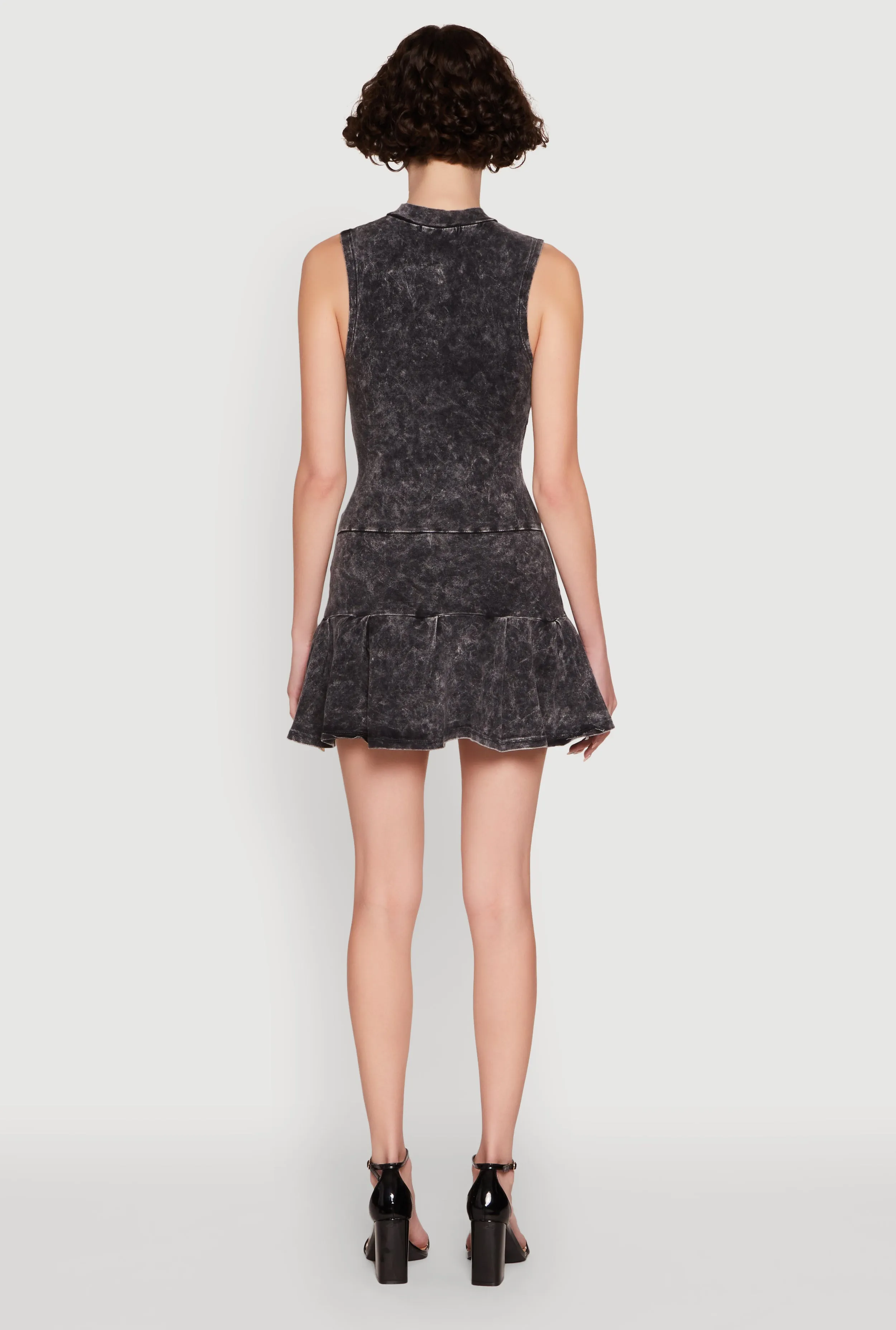 Acid Wash Zip Front Corset Mini Dress sold by Rainbow product image thumbnail 5