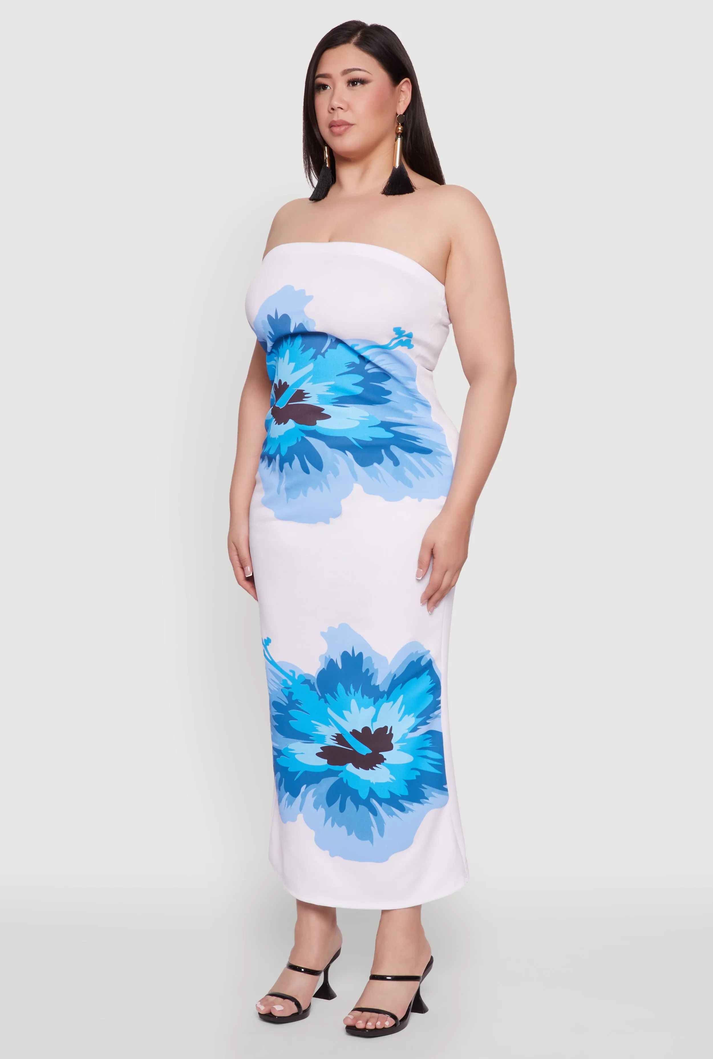 Plus Size Floral Print Tube Dress sold by Rainbow product image thumbnail 3
