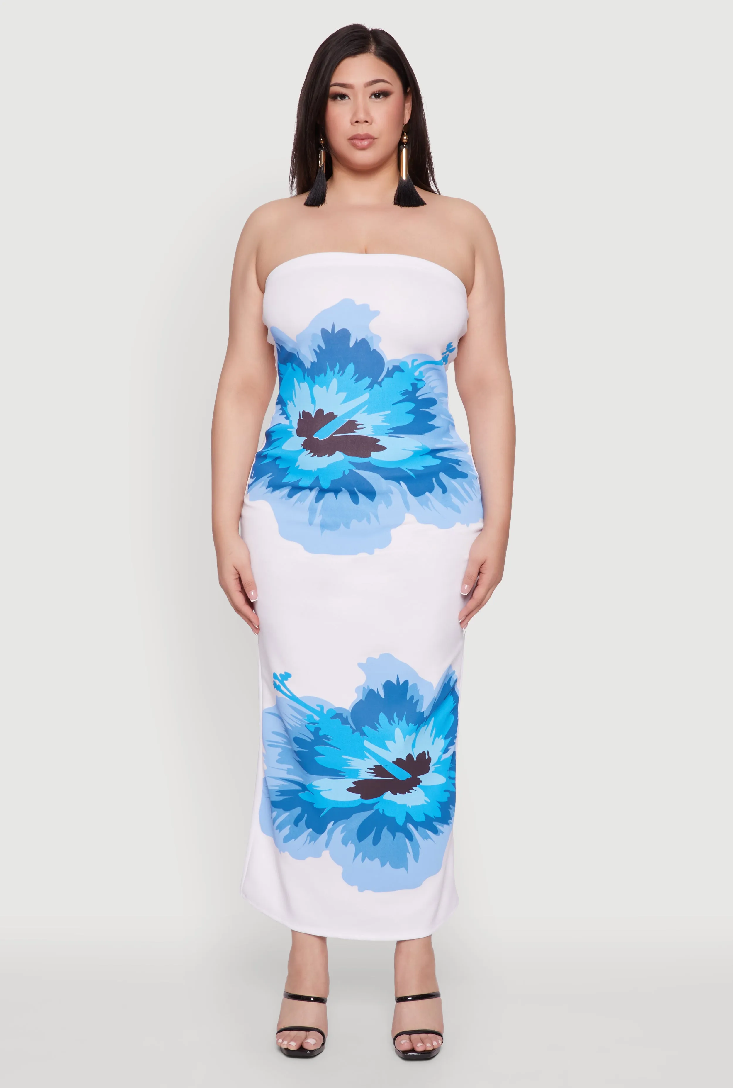 Plus Size Floral Print Tube Dress sold by Rainbow