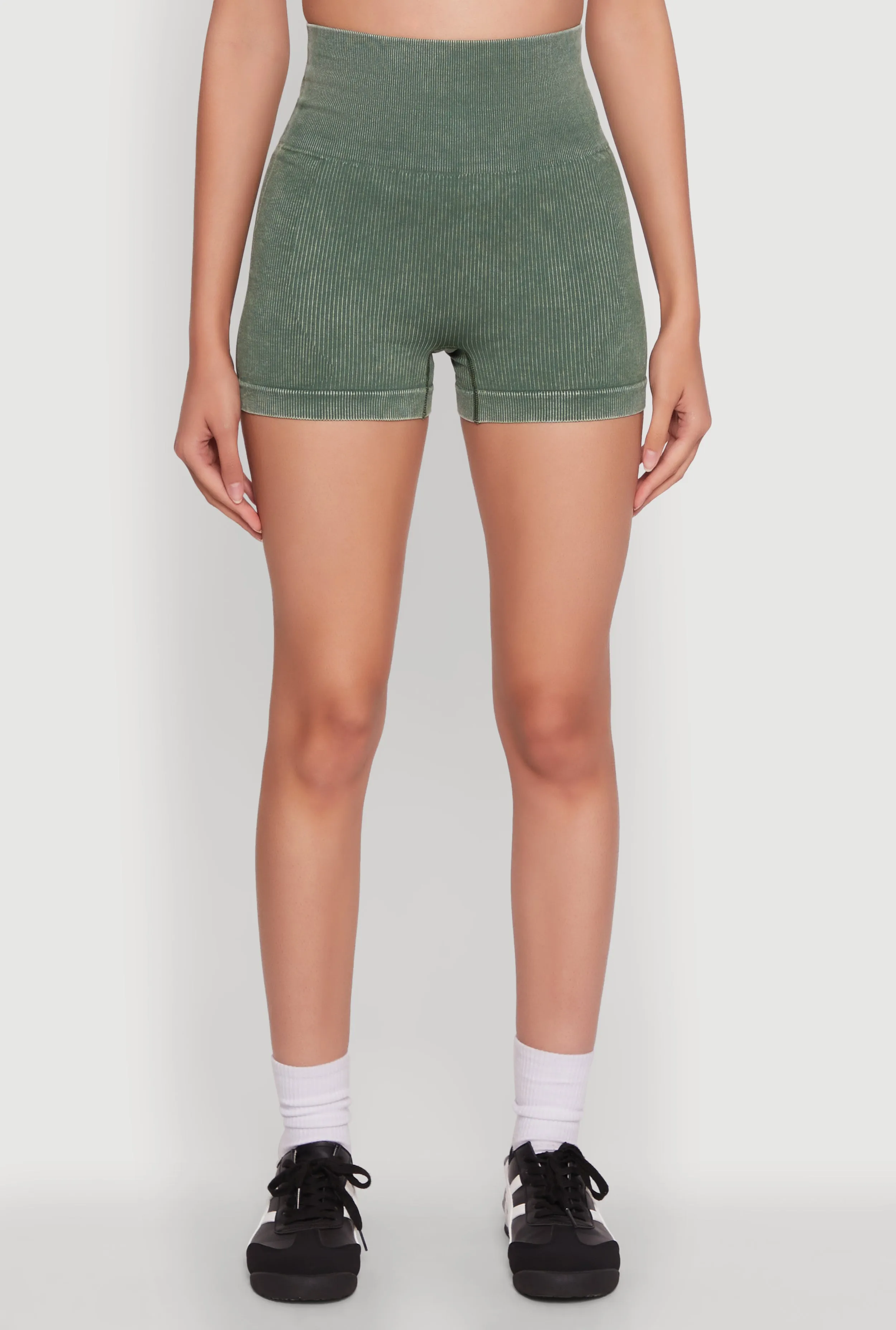 High Waisted Mineral Wash Seamless Bike Shorts sold by Rainbow product image thumbnail 3