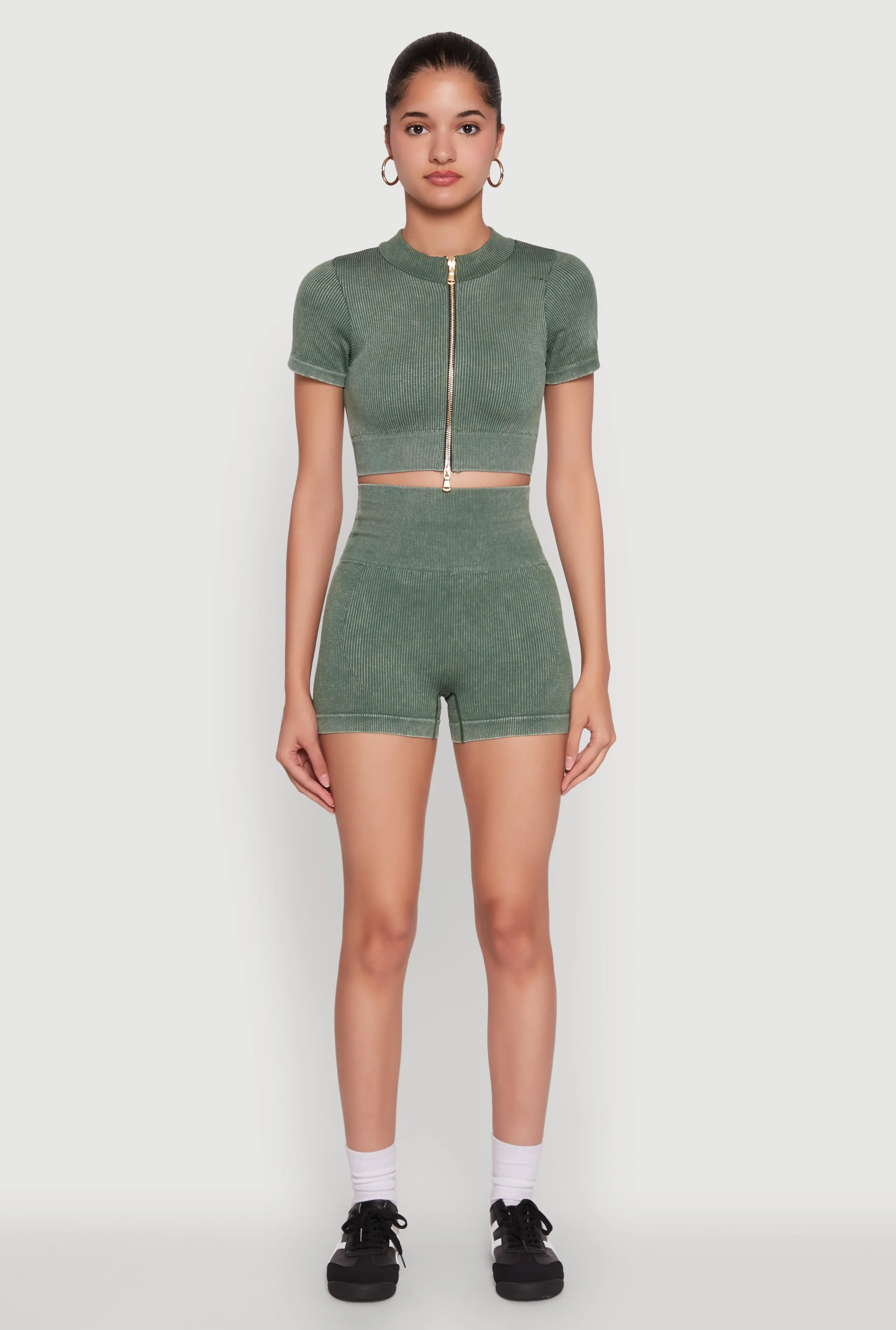 High Waisted Mineral Wash Seamless Bike Shorts sold by Rainbow