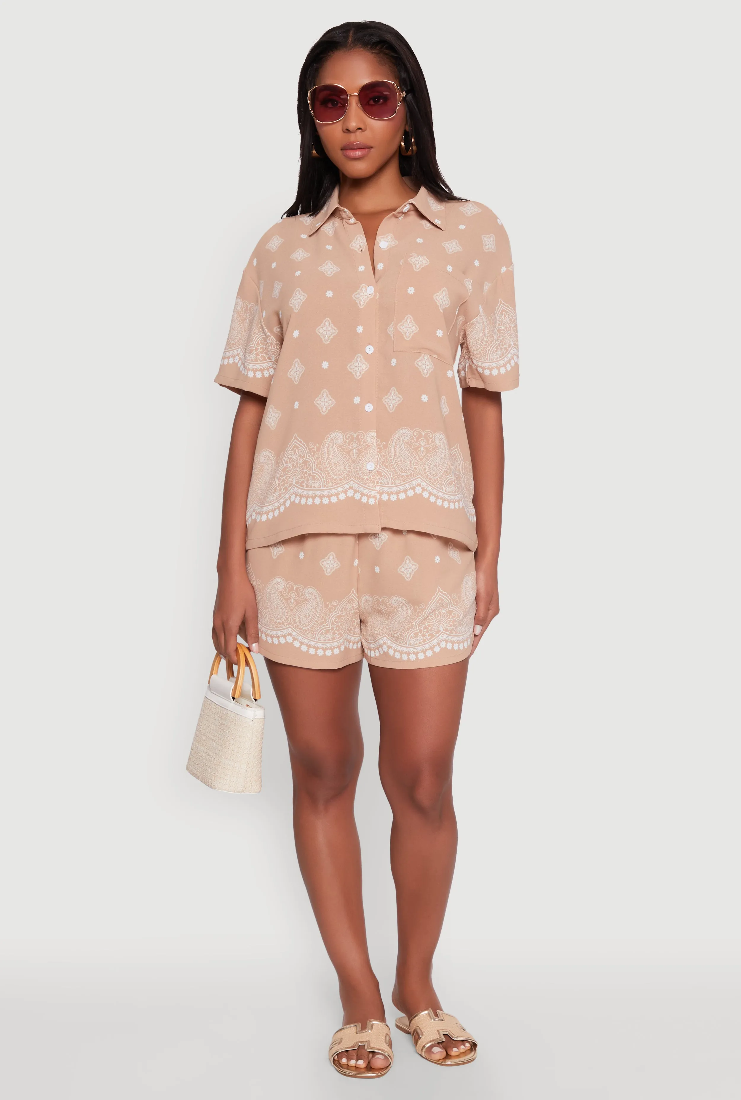 Crepe Knit Bandana Print Shirt sold by Rainbow product image thumbnail 3