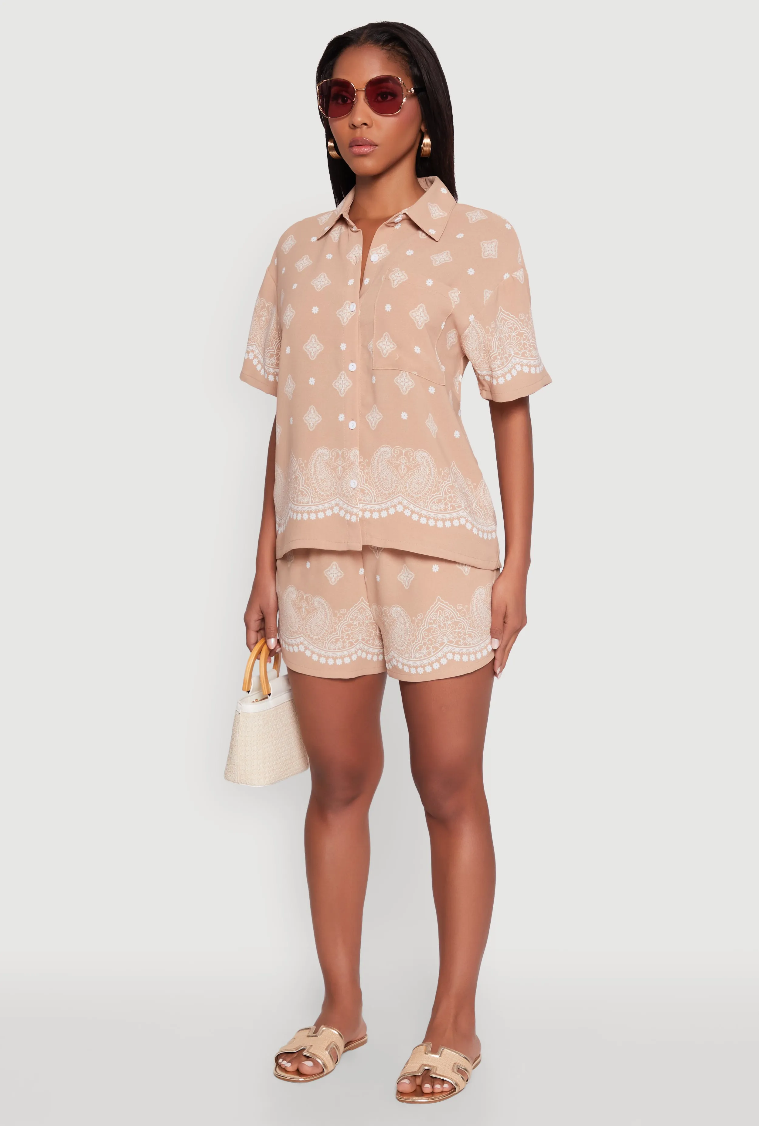 Crepe Knit Bandana Print Shirt sold by Rainbow product image thumbnail 5