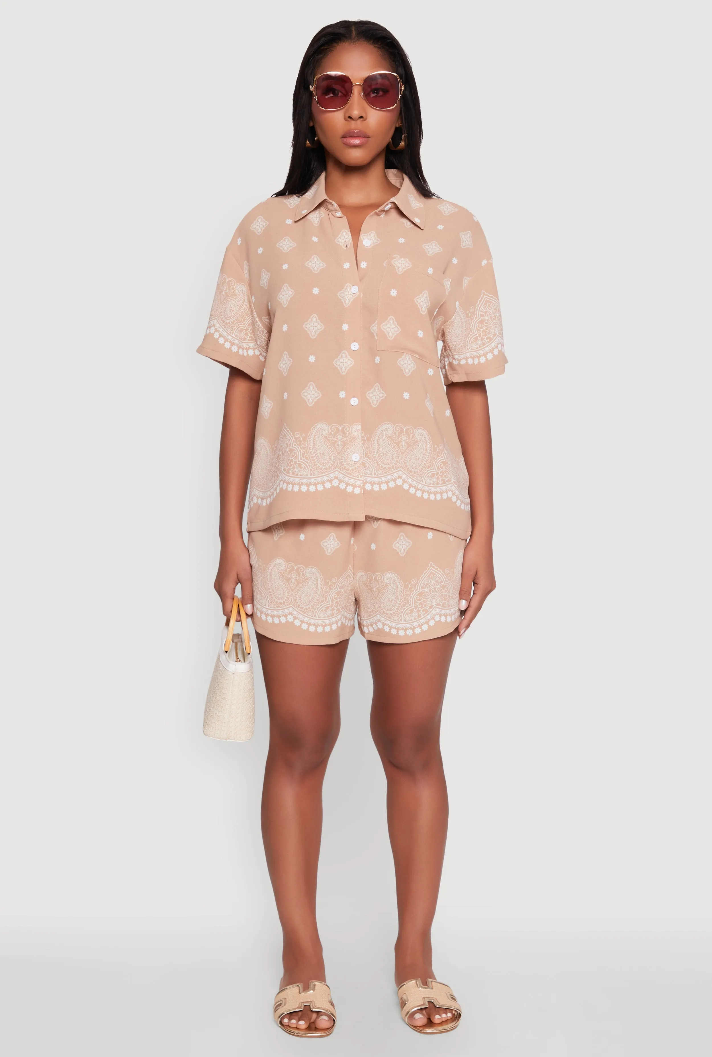 Crepe Knit Bandana Print Shirt sold by Rainbow product image thumbnail 2