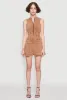 Acid Wash Zip Front Corset Mini Dress sold by Rainbow