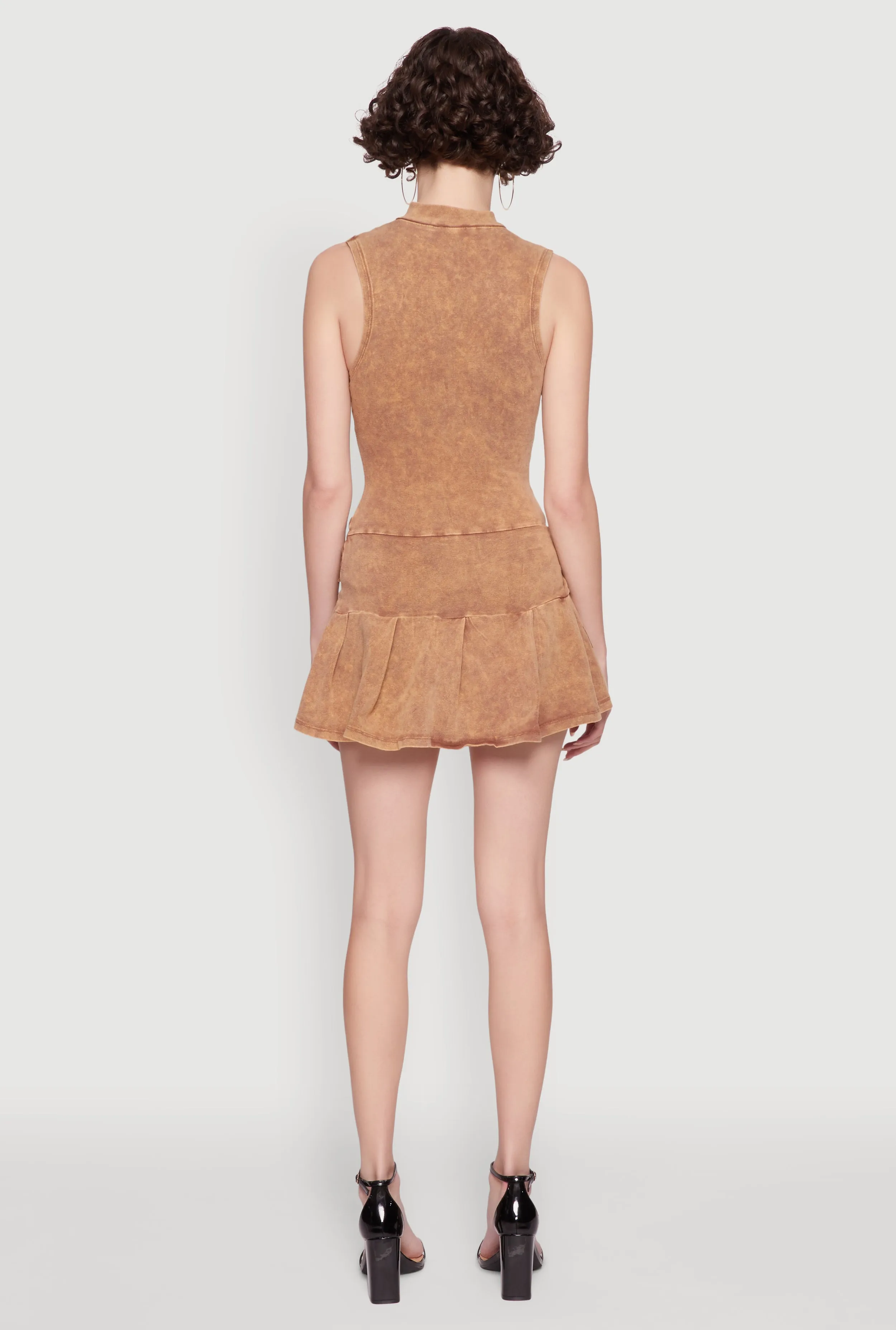 Acid Wash Zip Front Corset Mini Dress sold by Rainbow product image thumbnail 5