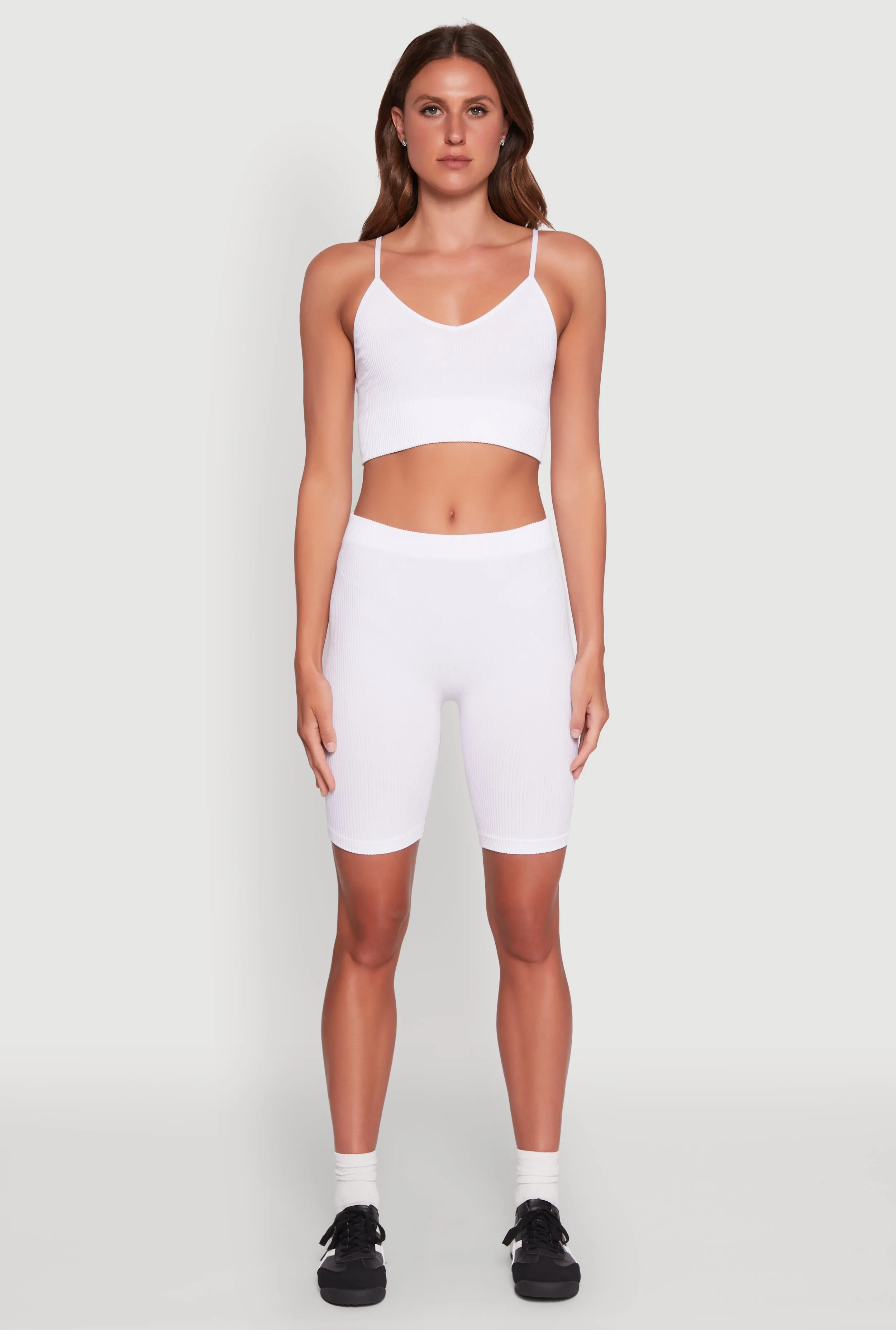 Seamless High Waisted Ribbed Knit Bike Shorts sold by Rainbow product image thumbnail 2