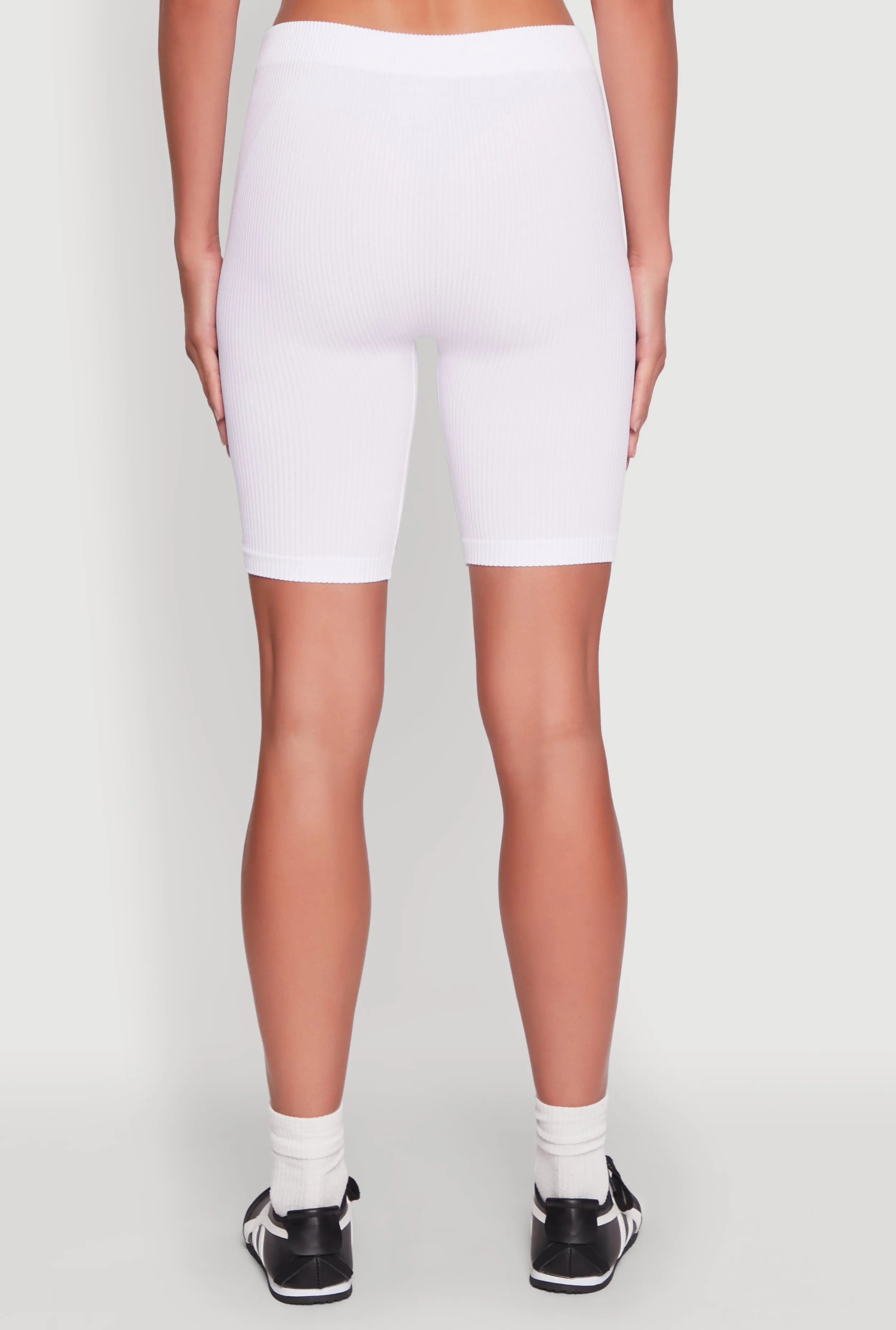 Seamless High Waisted Ribbed Knit Bike Shorts sold by Rainbow product image thumbnail 5