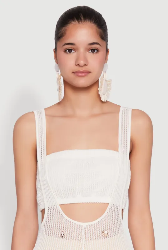 Knitted Sheer Strapless Cropped Bandeau Top sold by Rainbow