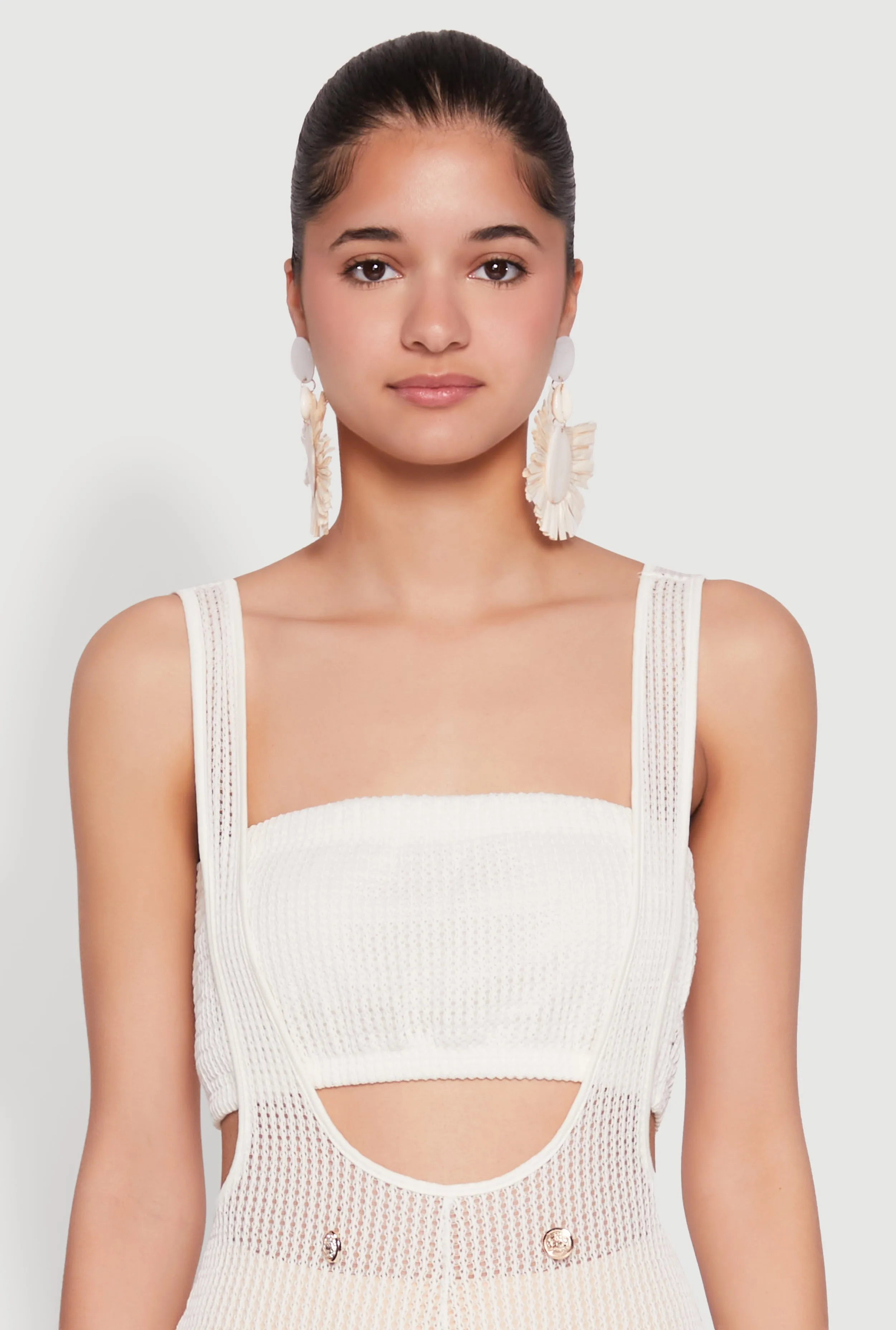Knitted Sheer Strapless Cropped Bandeau Top sold by Rainbow