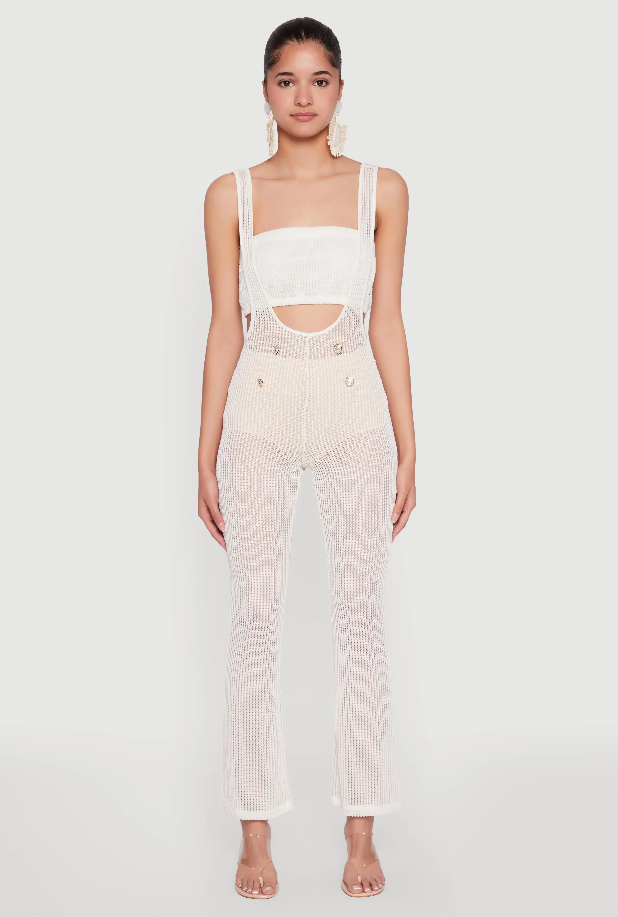 Knitted Sheer Strapless Cropped Bandeau Top sold by Rainbow product image thumbnail 2