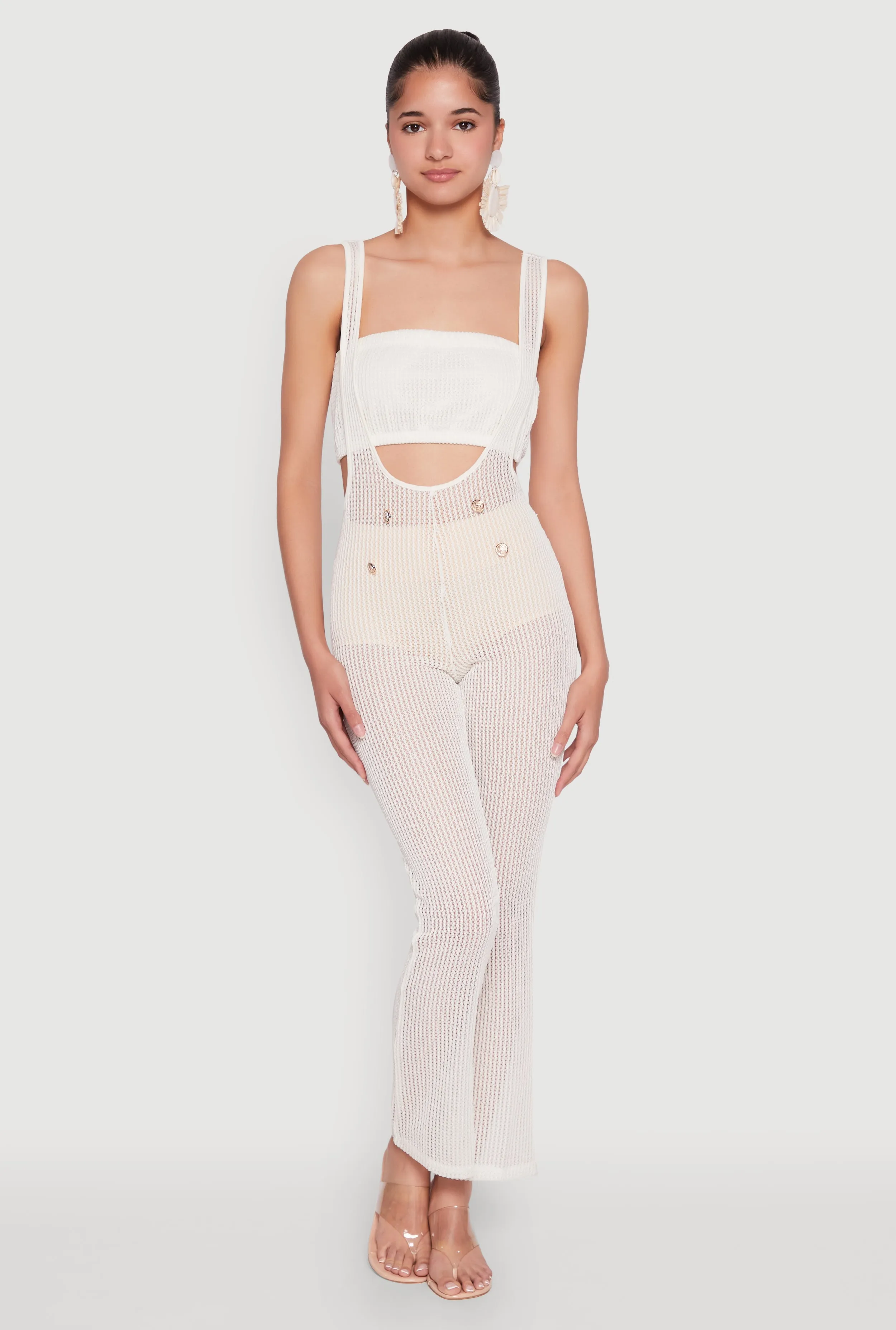 Knitted Sheer Strapless Cropped Bandeau Top sold by Rainbow product image thumbnail 3