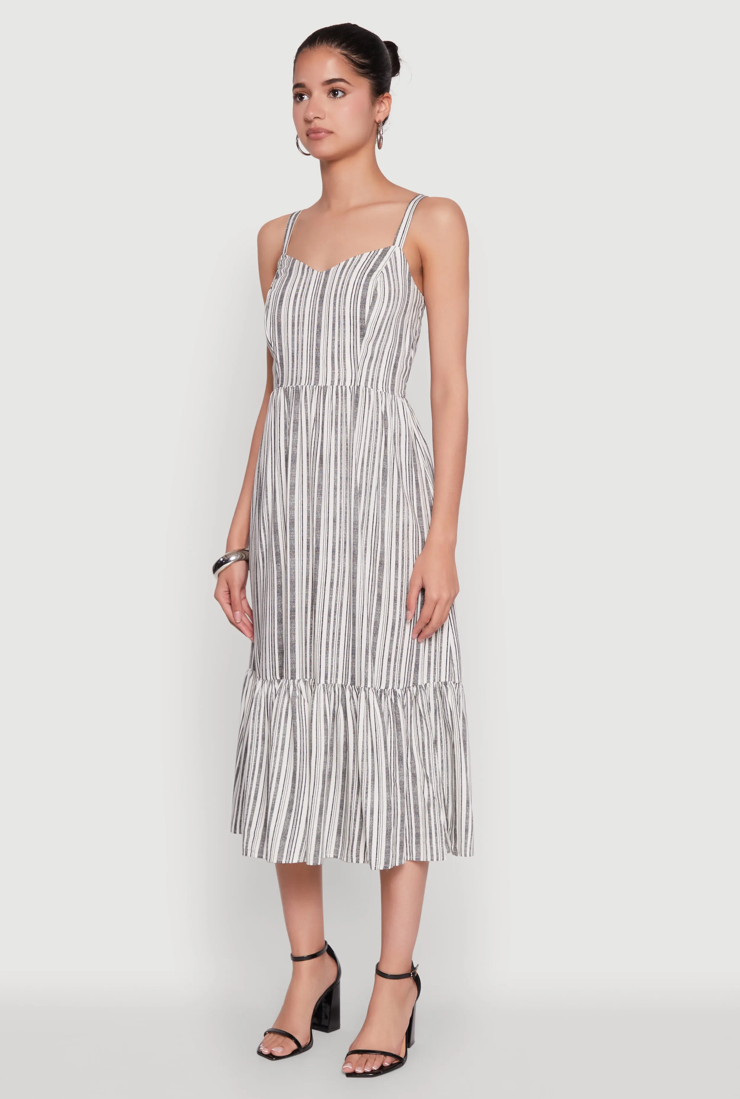 Striped Tiered Cami Dress with Sweetheart Neckline sold by Rainbow product image thumbnail 3