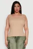 Plus Size Rib Knit Basic Tank Top sold by Rainbow